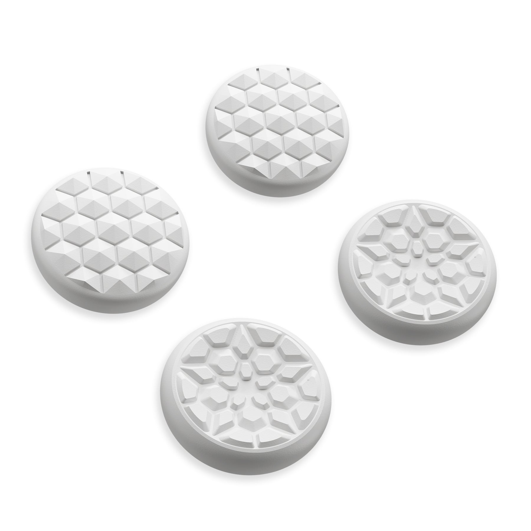 PlayVital Diamond Grain & Crack Bomb Design 4-Pack Thumb Grips for Steam Controller 2 (2026), Anti-Slip Textured Grip Caps - White PlayVital