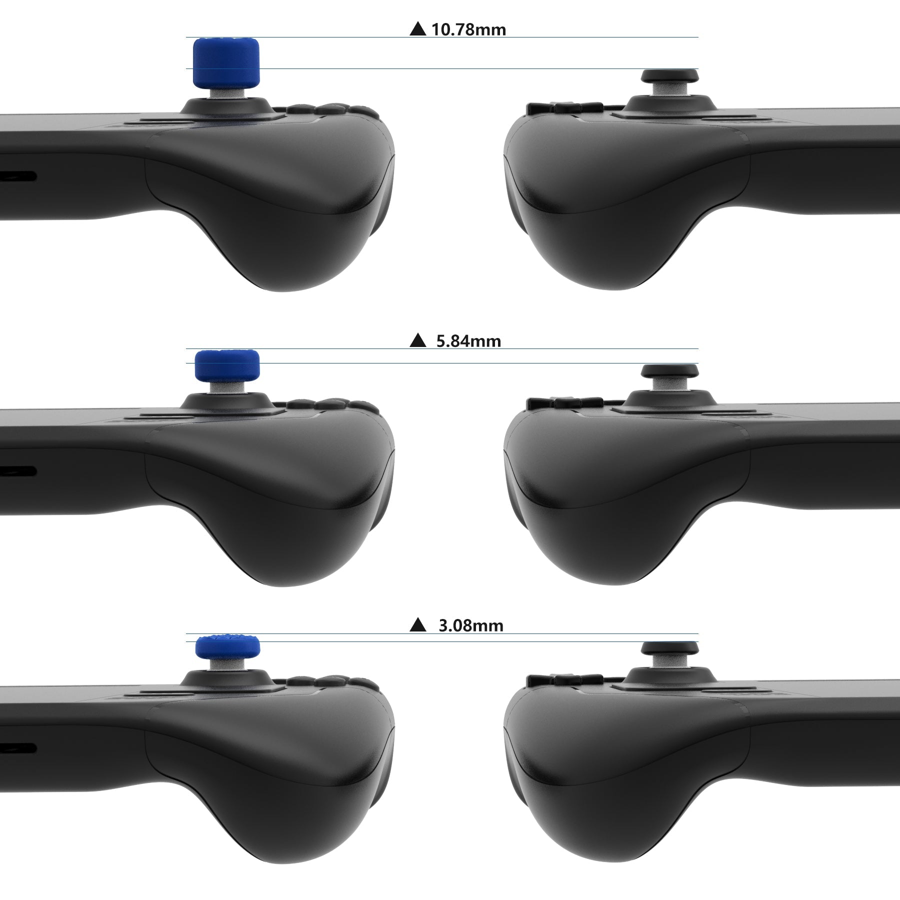 PlayVital Diamond Grain & Crack Bomb Design Ergonomic Stick Caps Thumb Grips for Steam Deck LCD & OLED, for PS Portal Remote Player -  Blue PlayVital