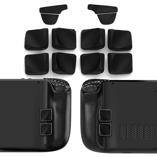 PlayVital Ergonomic Grip Back Button Enhancement Kit for Steam Deck LCD, Anti-Slip Silicone Trigger Grips for Steam Deck OLED – Black PlayVital