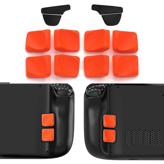 PlayVital Ergonomic Grip Back Button Enhancement Kit for Steam Deck LCD, Anti-Slip Silicone Trigger Grips for Steam Deck OLED – Orange PlayVital