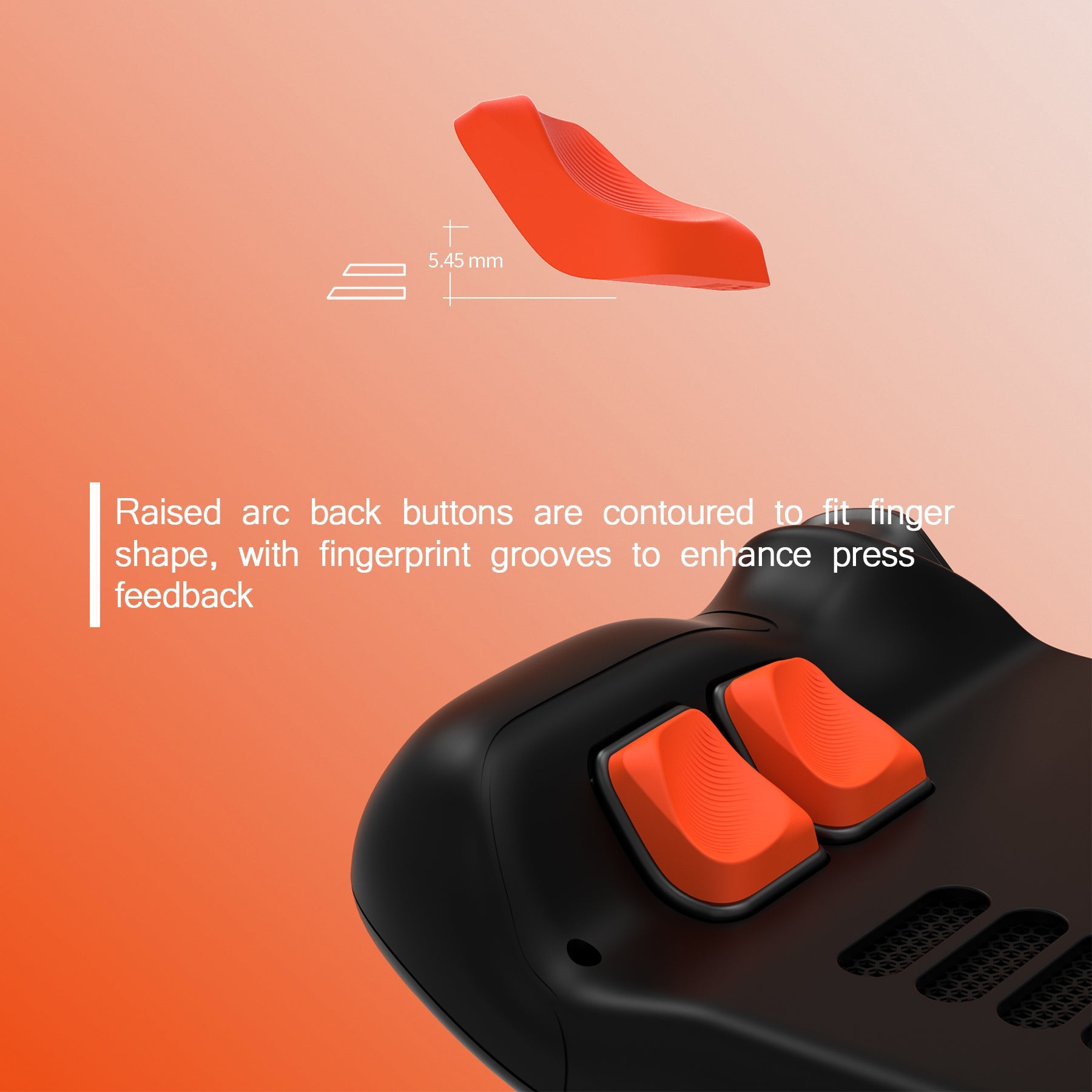 PlayVital Ergonomic Grip Back Button Enhancement Kit for Steam Deck LCD, Anti-Slip Silicone Trigger Grips for Steam Deck OLED – Orange PlayVital