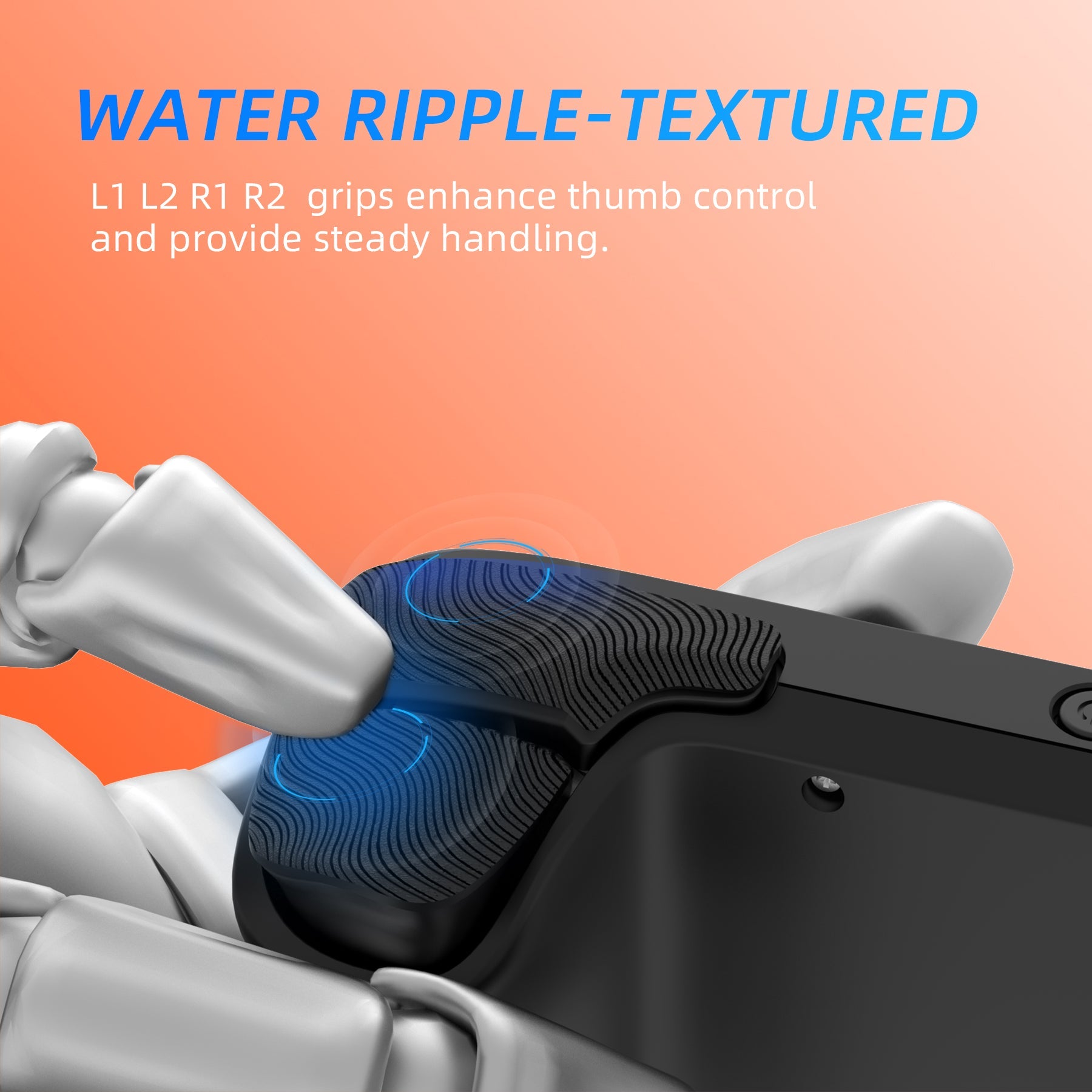 PlayVital Ergonomic Grip Back Button Enhancement Kit for Steam Deck LCD, Anti-Slip Silicone Trigger Grips for Steam Deck OLED – Orange PlayVital