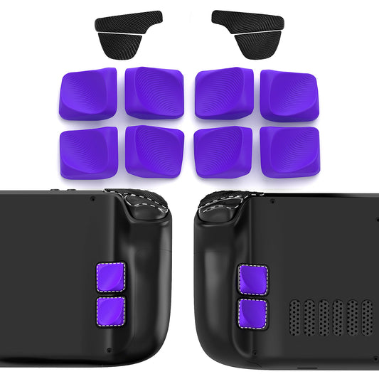 PlayVital Ergonomic Grip Back Button Enhancement Kit for Steam Deck LCD, Anti-Slip Silicone Trigger Grips for Steam Deck OLED – Purple PlayVital