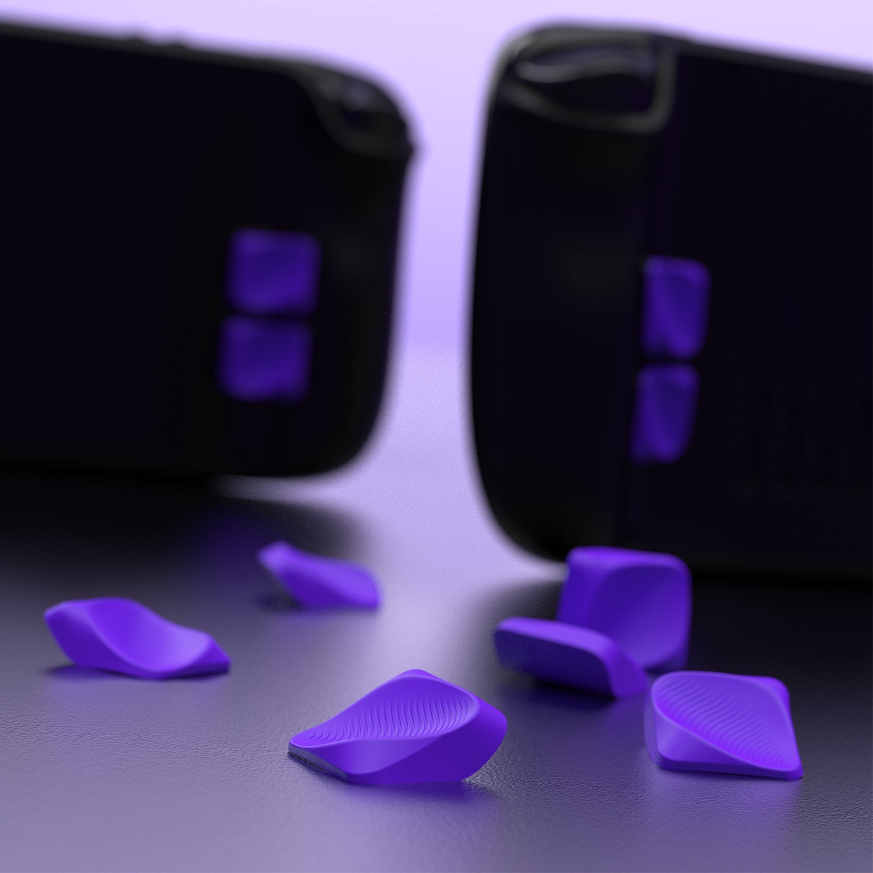 PlayVital Ergonomic Grip Back Button Enhancement Kit for Steam Deck LCD, Anti-Slip Silicone Trigger Grips for Steam Deck OLED – Purple PlayVital