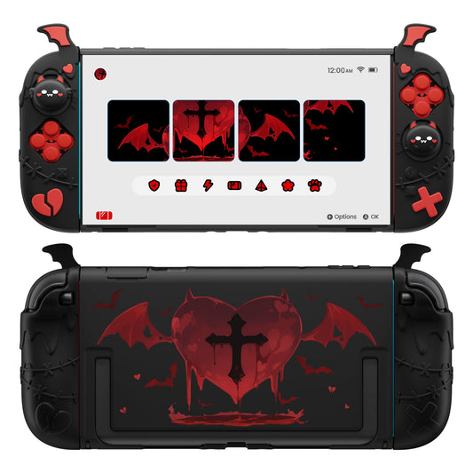 PlayVital Gothic Imp Series Protective Case for Nintendo Switch 2, Kawaii Dockable Hard Case Shell for Switch 2 with Thumb Grips & Sticker - Black PlayVital