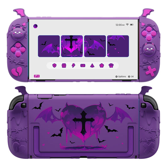 PlayVital Gothic Imp Series Protective Case for Nintendo Switch 2, Kawaii Dockable Hard Case Shell for Switch 2 with Thumb Grips & Sticker - Purple PlayVital