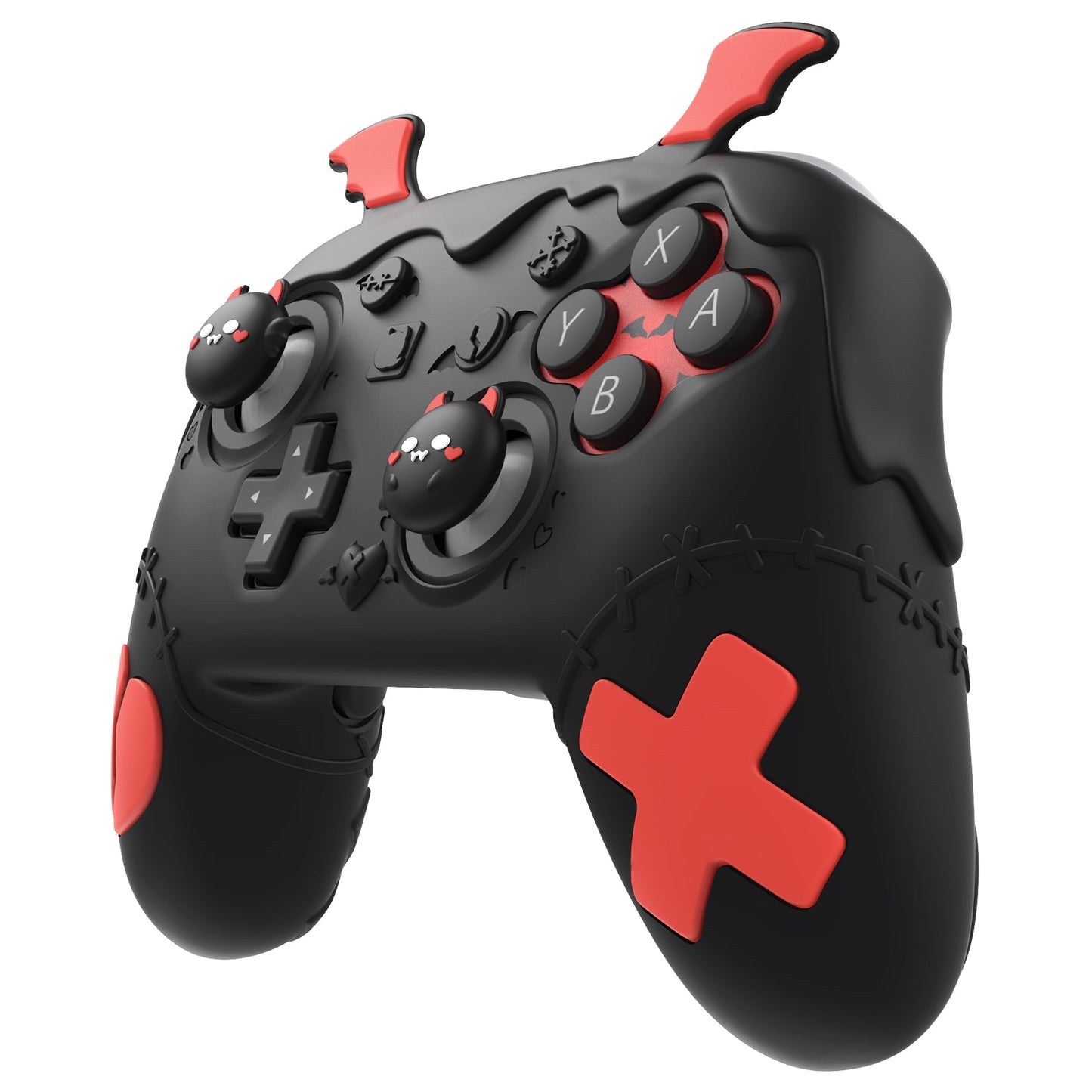 PlayVital Gothic Imp Series Silicone Cover for Nintendo Switch 2 Pro Controller, Cute Protective Skin Case for Switch 2 Pro Controller with Back Button Caps & Thumb Grip & Sticker - Black PlayVital