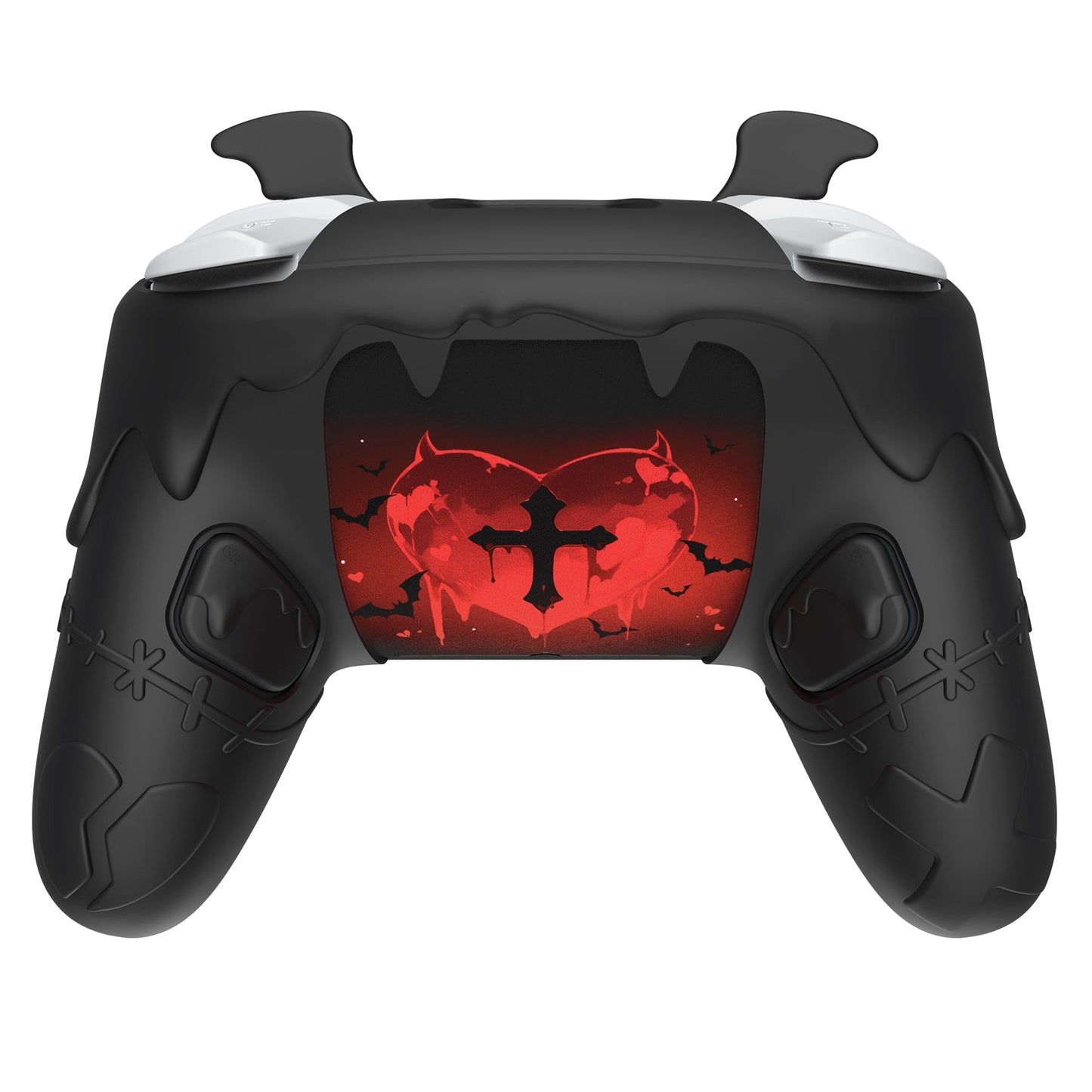 PlayVital Gothic Imp Series Silicone Cover for Nintendo Switch 2 Pro Controller, Cute Protective Skin Case for Switch 2 Pro Controller with Back Button Caps & Thumb Grip & Sticker - Black PlayVital