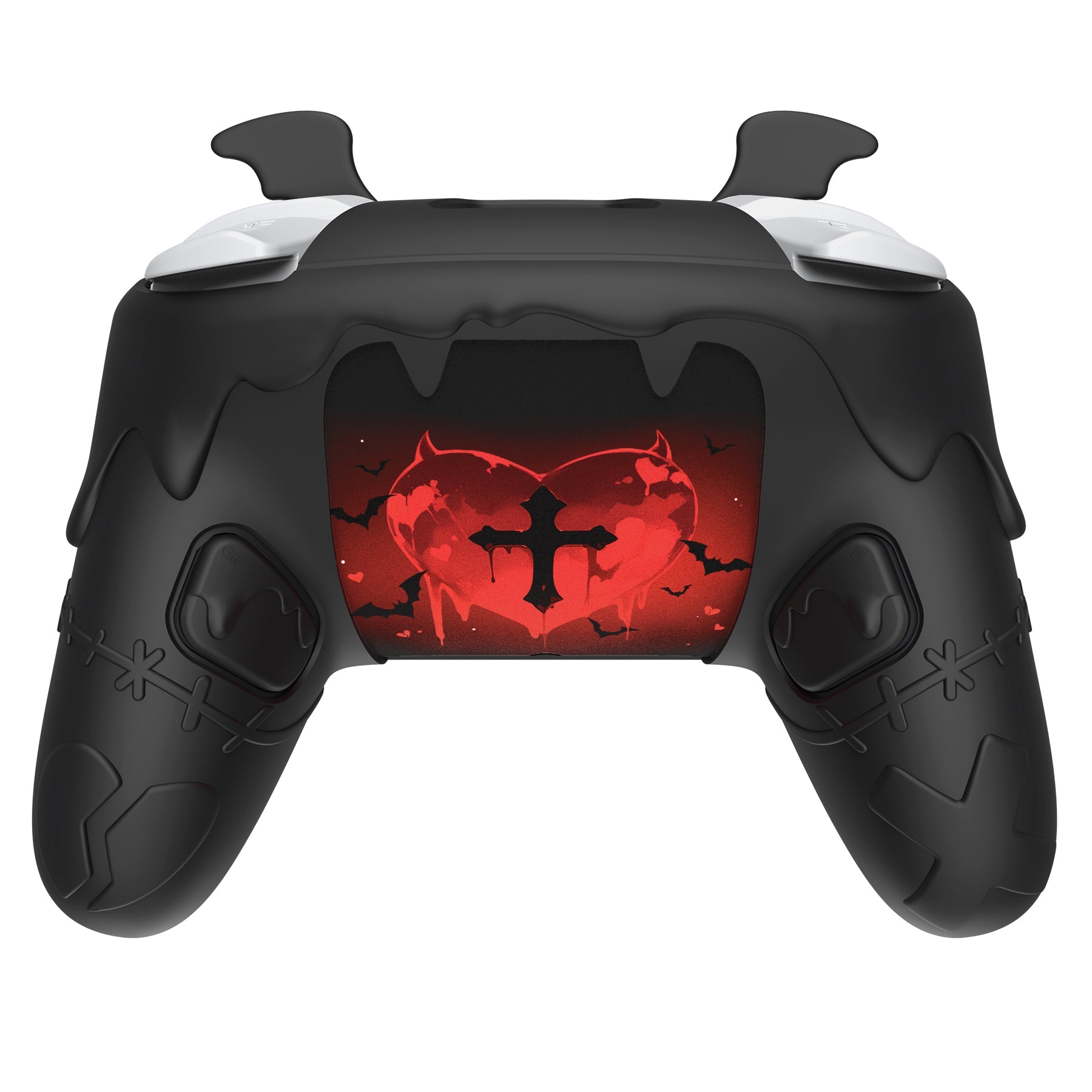 PlayVital Gothic Imp Series Silicone Cover for Nintendo Switch 2 Pro Controller, Cute Protective Skin Case for Switch 2 Pro Controller with Back Button Caps & Thumb Grip & Sticker - Black PlayVital