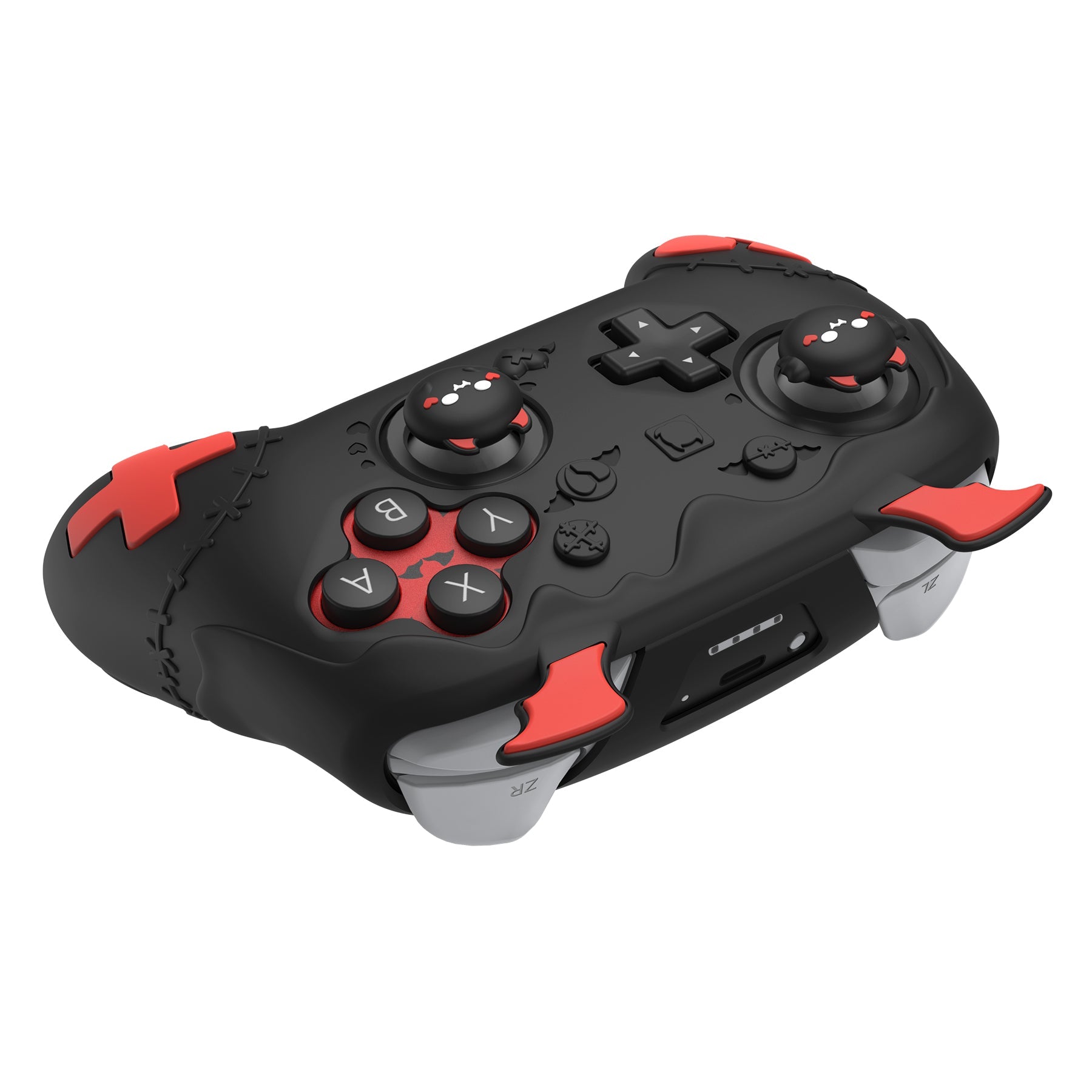 PlayVital Gothic Imp Series Silicone Cover for Nintendo Switch 2 Pro Controller, Cute Protective Skin Case for Switch 2 Pro Controller with Back Button Caps & Thumb Grip & Sticker - Black PlayVital