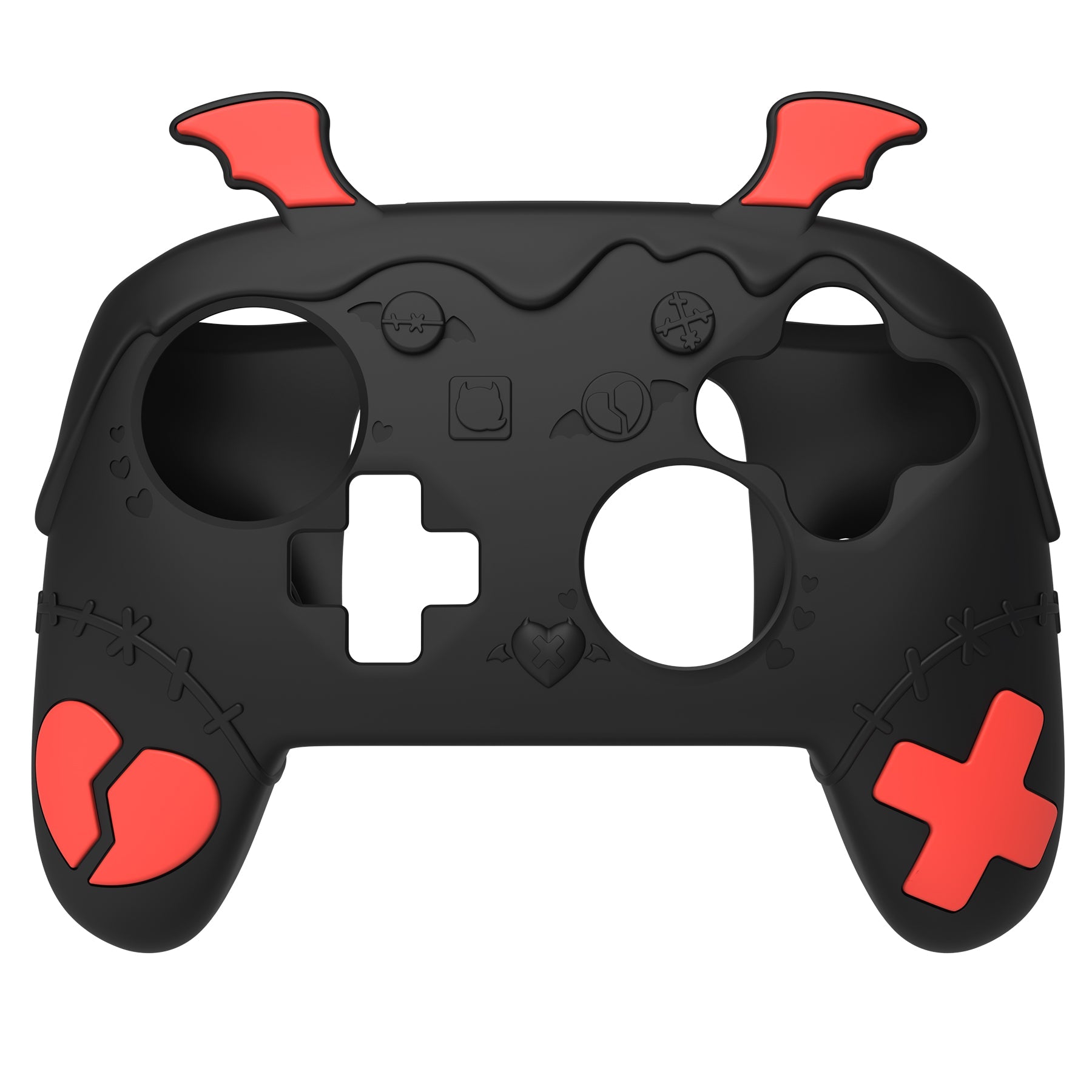PlayVital Gothic Imp Series Silicone Cover for Nintendo Switch 2 Pro Controller, Cute Protective Skin Case for Switch 2 Pro Controller with Back Button Caps & Thumb Grip & Sticker - Black PlayVital