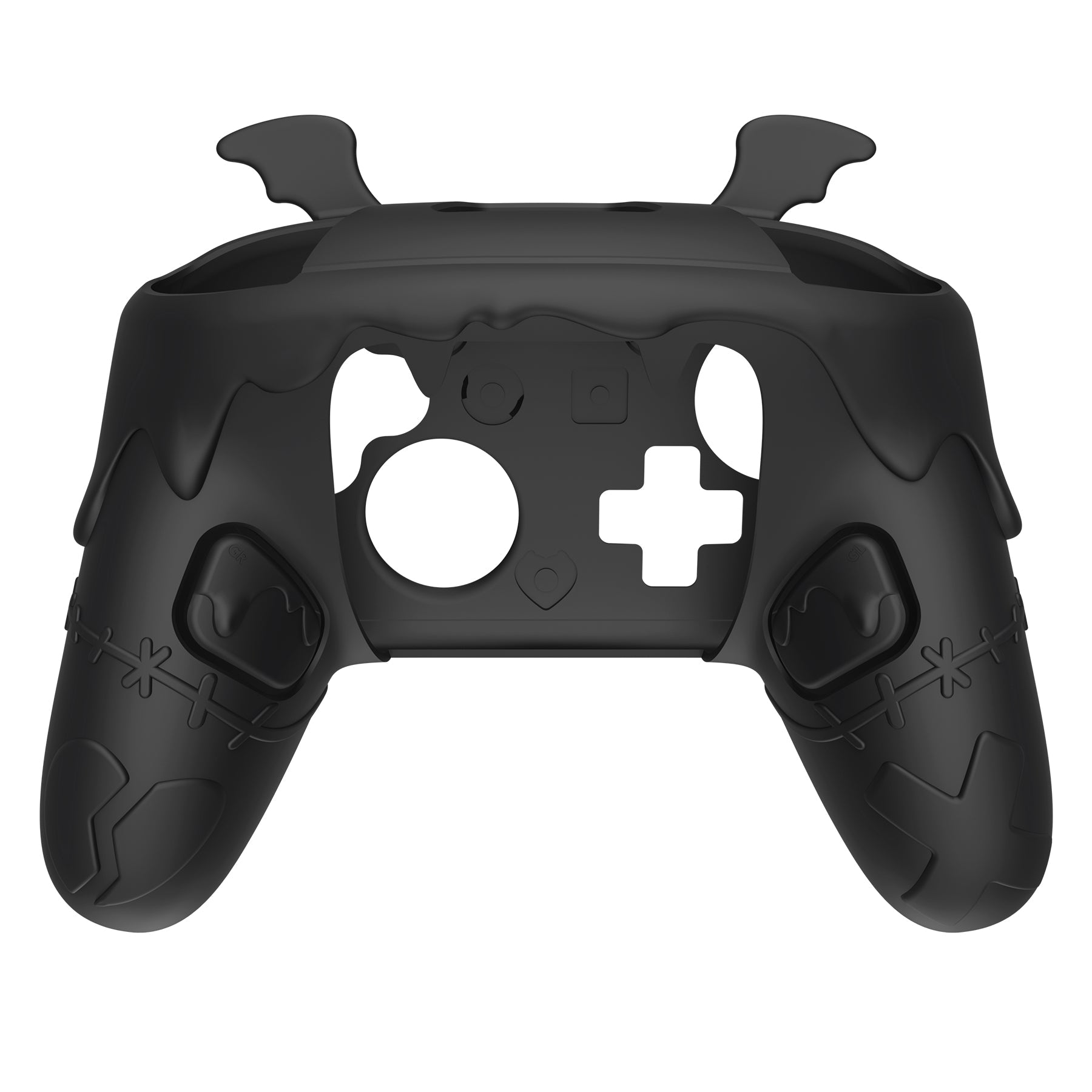 PlayVital Gothic Imp Series Silicone Cover for Nintendo Switch 2 Pro Controller, Cute Protective Skin Case for Switch 2 Pro Controller with Back Button Caps & Thumb Grip & Sticker - Black PlayVital