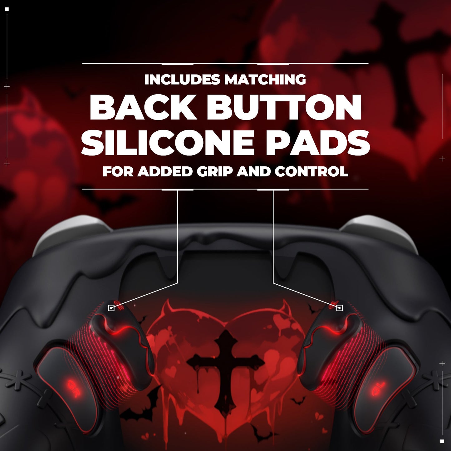 PlayVital Gothic Imp Series Silicone Cover for Nintendo Switch 2 Pro Controller, Cute Protective Skin Case for Switch 2 Pro Controller with Back Button Caps & Thumb Grip & Sticker - Black PlayVital