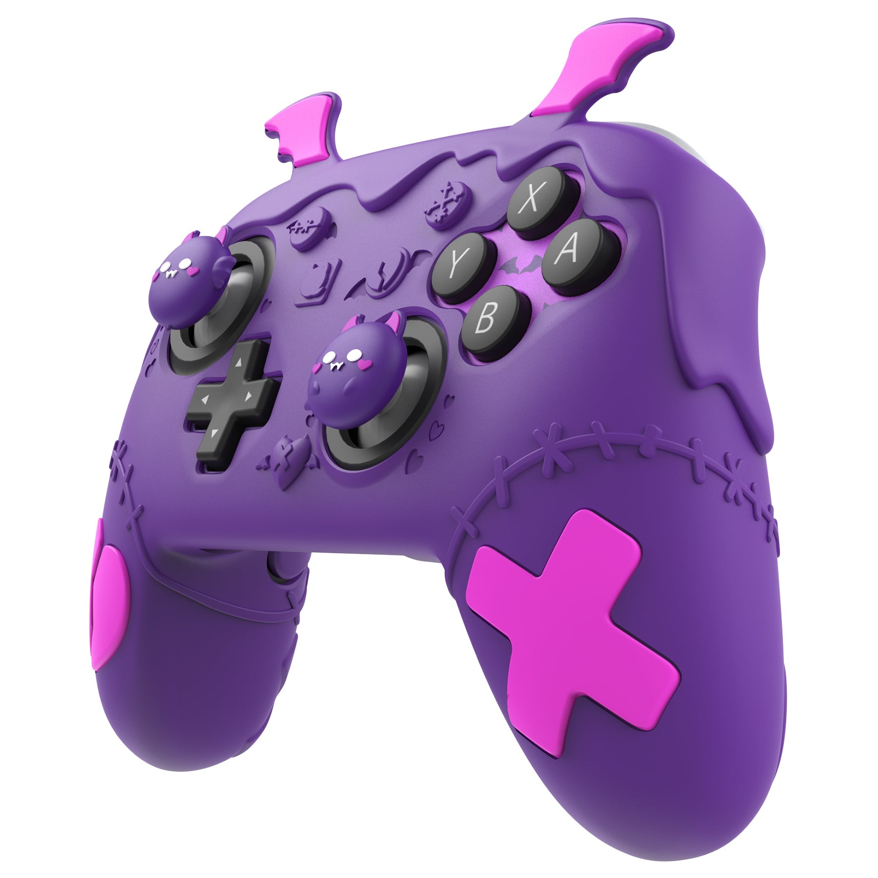 PlayVital Gothic Imp Series Silicone Cover for Nintendo Switch 2 Pro Controller, Cute Protective Skin Case for Switch 2 Pro Controller with Back Button Caps & Thumb Grip & Sticker - Purple PlayVital