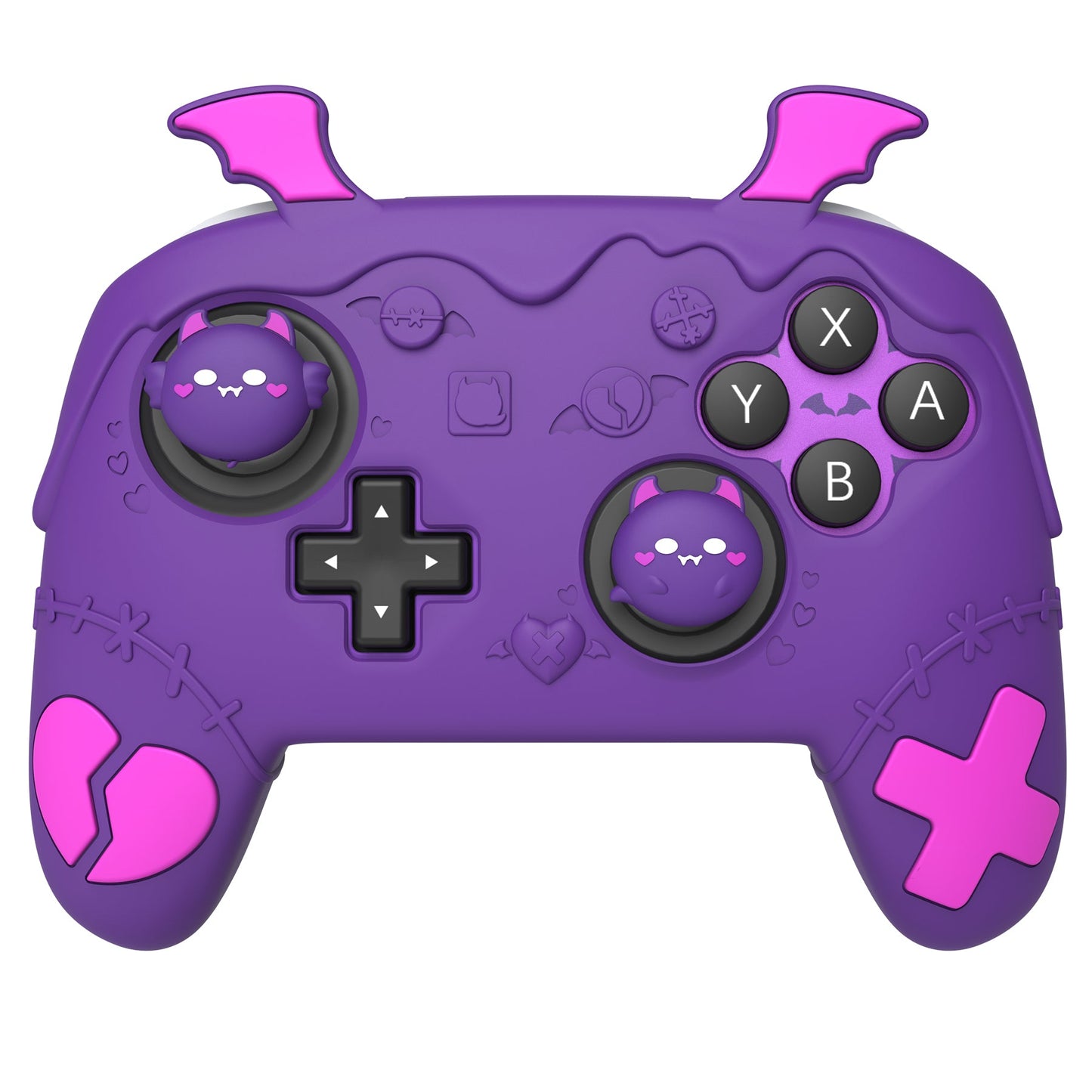 PlayVital Gothic Imp Series Silicone Cover for Nintendo Switch 2 Pro Controller, Cute Protective Skin Case for Switch 2 Pro Controller with Back Button Caps & Thumb Grip & Sticker - Purple PlayVital