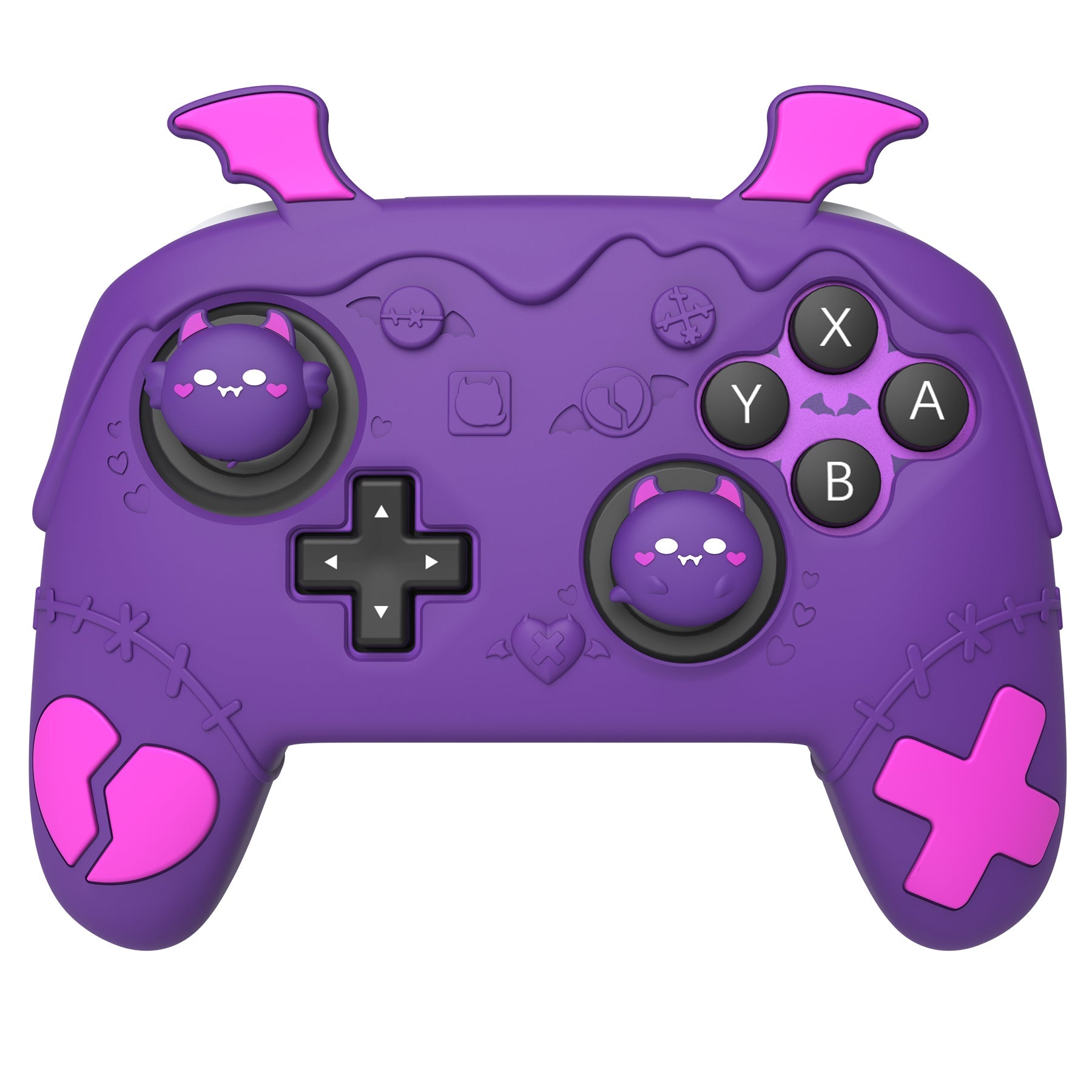 PlayVital Gothic Imp Series Silicone Cover for Nintendo Switch 2 Pro Controller, Cute Protective Skin Case for Switch 2 Pro Controller with Back Button Caps & Thumb Grip & Sticker - Purple PlayVital