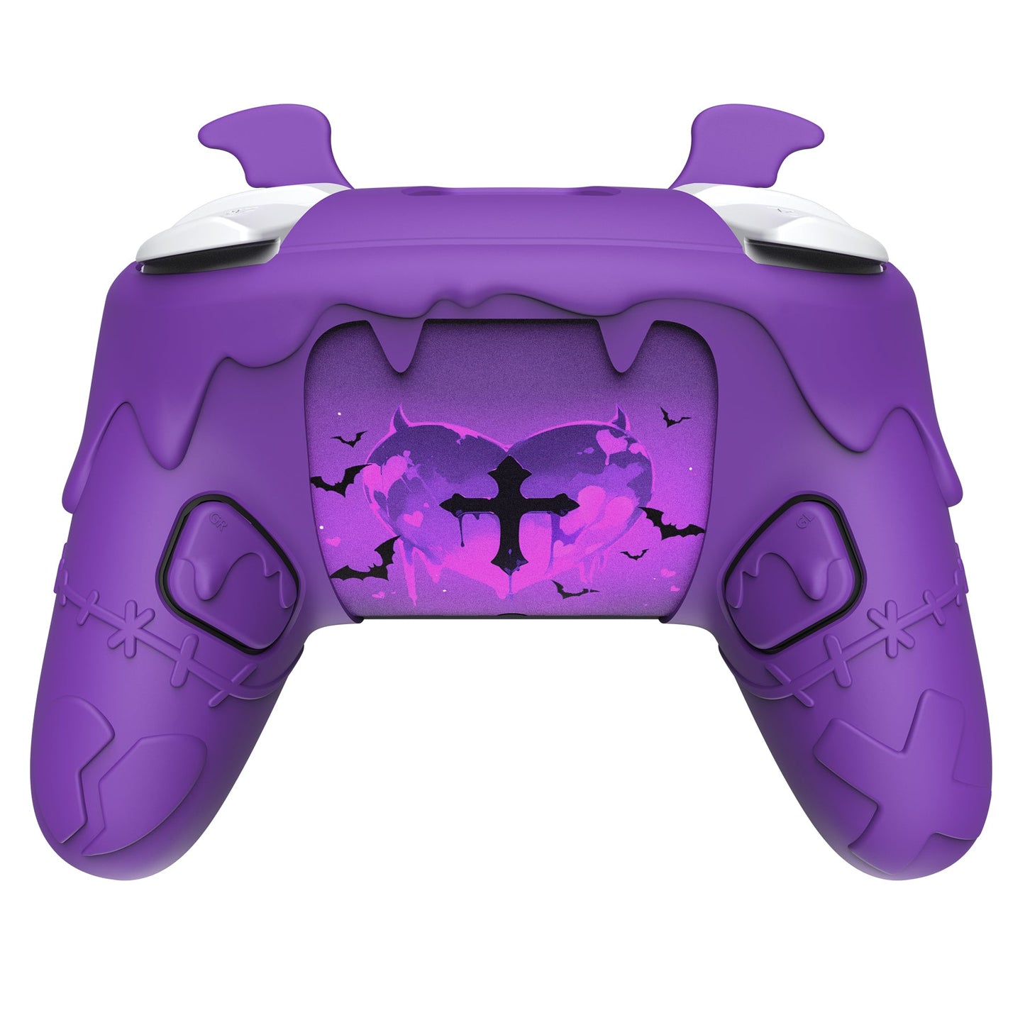 PlayVital Gothic Imp Series Silicone Cover for Nintendo Switch 2 Pro Controller, Cute Protective Skin Case for Switch 2 Pro Controller with Back Button Caps & Thumb Grip & Sticker - Purple PlayVital