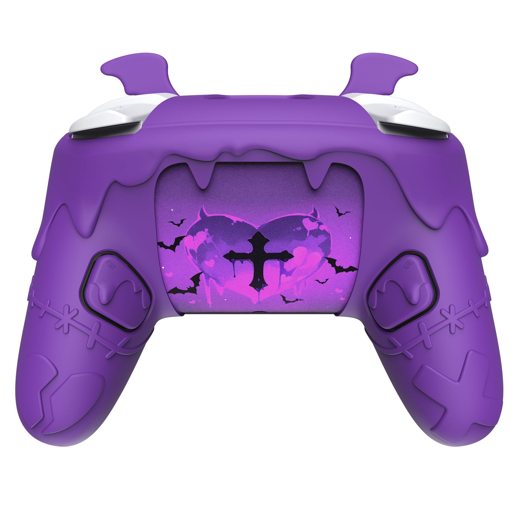 PlayVital Gothic Imp Series Silicone Cover for Nintendo Switch 2 Pro Controller, Cute Protective Skin Case for Switch 2 Pro Controller with Back Button Caps & Thumb Grip & Sticker - Purple PlayVital