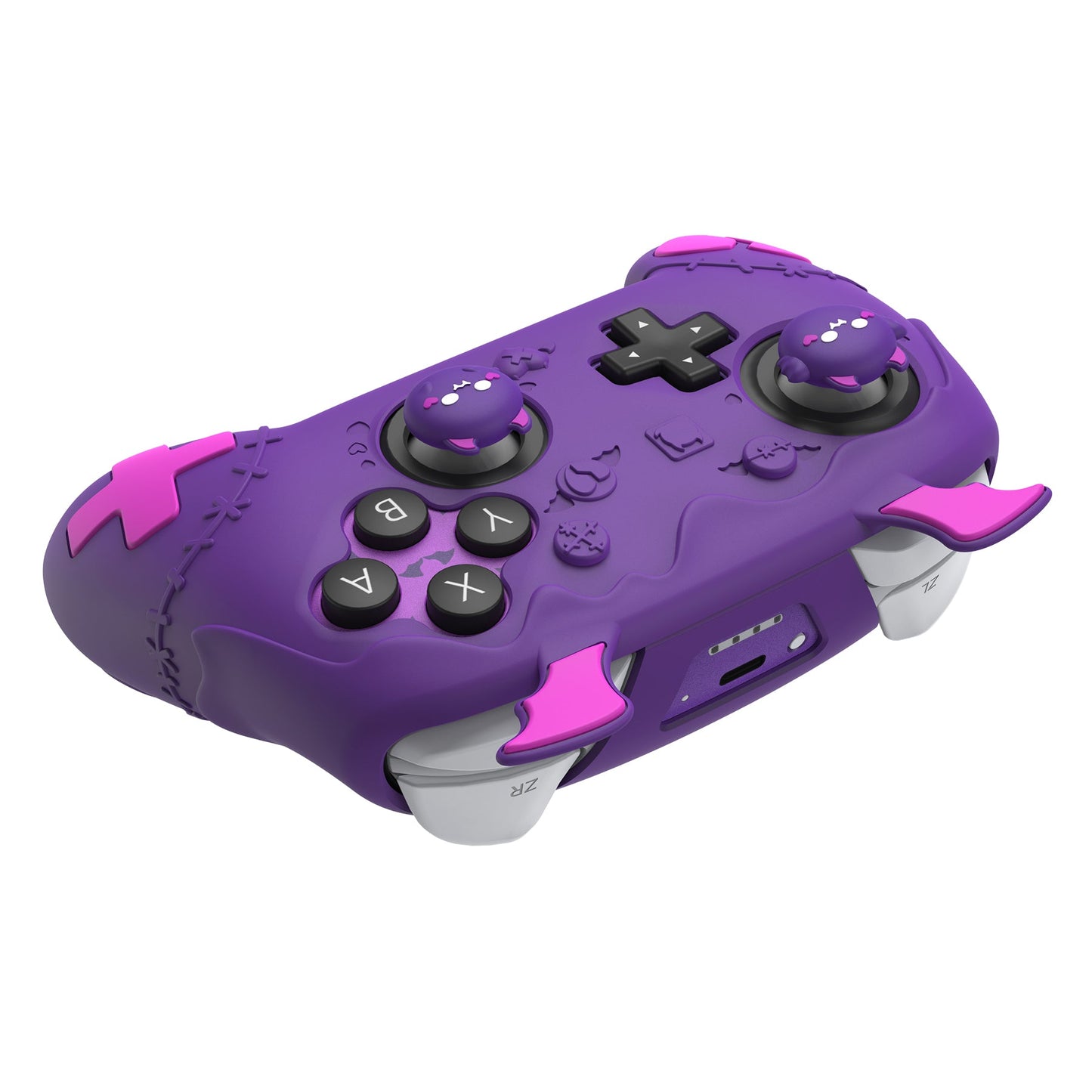 PlayVital Gothic Imp Series Silicone Cover for Nintendo Switch 2 Pro Controller, Cute Protective Skin Case for Switch 2 Pro Controller with Back Button Caps & Thumb Grip & Sticker - Purple PlayVital