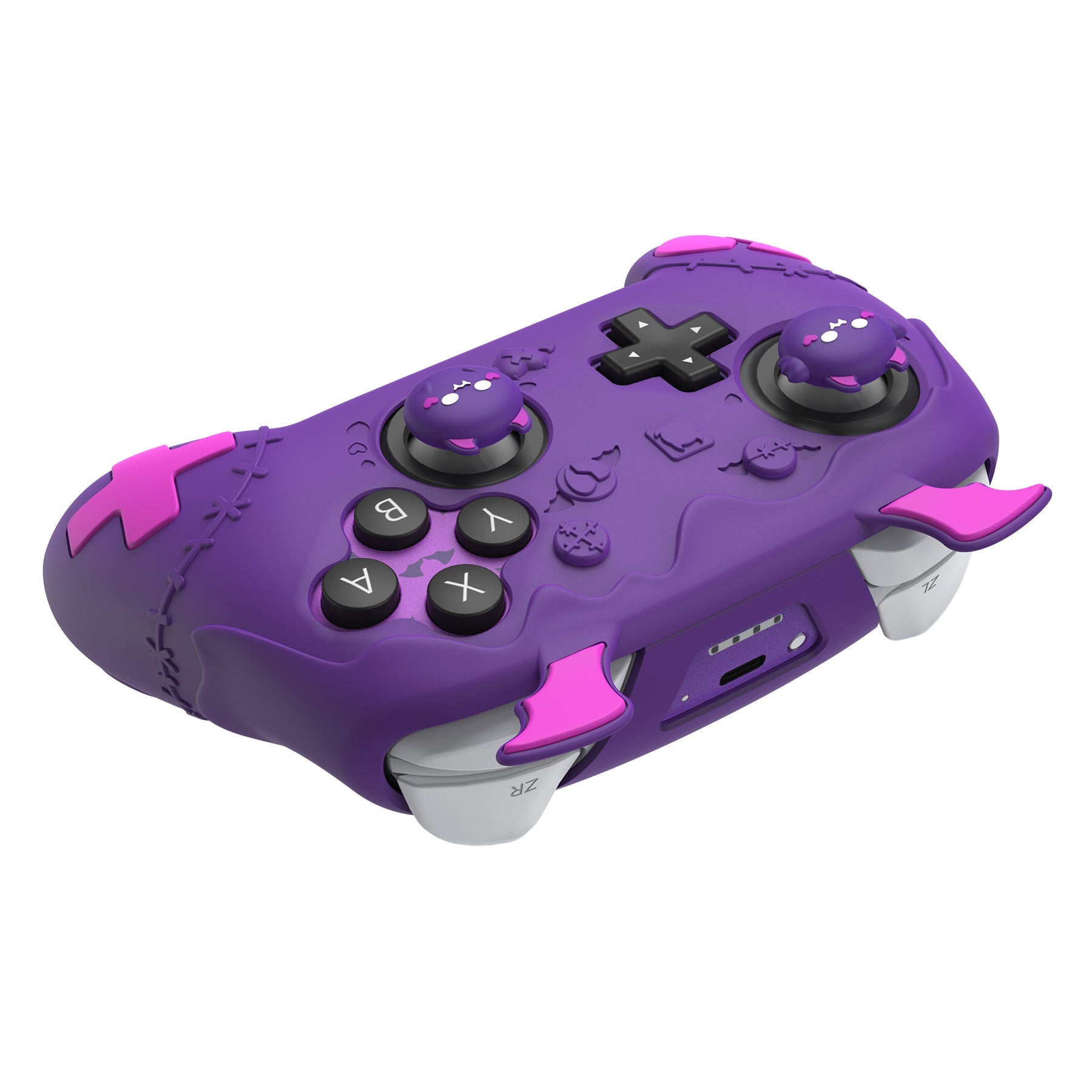 PlayVital Gothic Imp Series Silicone Cover for Nintendo Switch 2 Pro Controller, Cute Protective Skin Case for Switch 2 Pro Controller with Back Button Caps & Thumb Grip & Sticker - Purple PlayVital