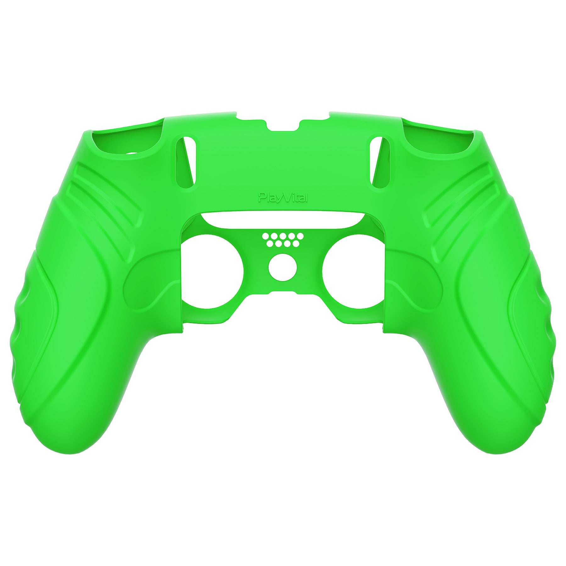 PlayVital Guardian Edition Anti-Slip Ergonomic Silicone Cover Case with Thumb Grip Caps for PS5 Edge Controller - Green - EHPFP010 PlayVital
