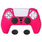PlayVital Guardian Edition Anti-Slip Silicone Cover Skin with Thumb Grip Caps for PS5 Wireless Controller - Bright Pink - YHPF023 PlayVital