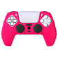 PlayVital Guardian Edition Anti-Slip Silicone Cover Skin with Thumb Grip Caps for PS5 Wireless Controller - Bright Pink - YHPF023 PlayVital