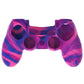 PlayVital Guardian Edition Silicone Cover Skin with Thumb Grip Caps for PS4 Slim Pro Controller - Pink & Purple & Blue playvital