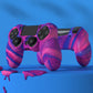 PlayVital Guardian Edition Silicone Cover Skin with Thumb Grip Caps for PS4 Slim Pro Controller - Pink & Purple & Blue playvital