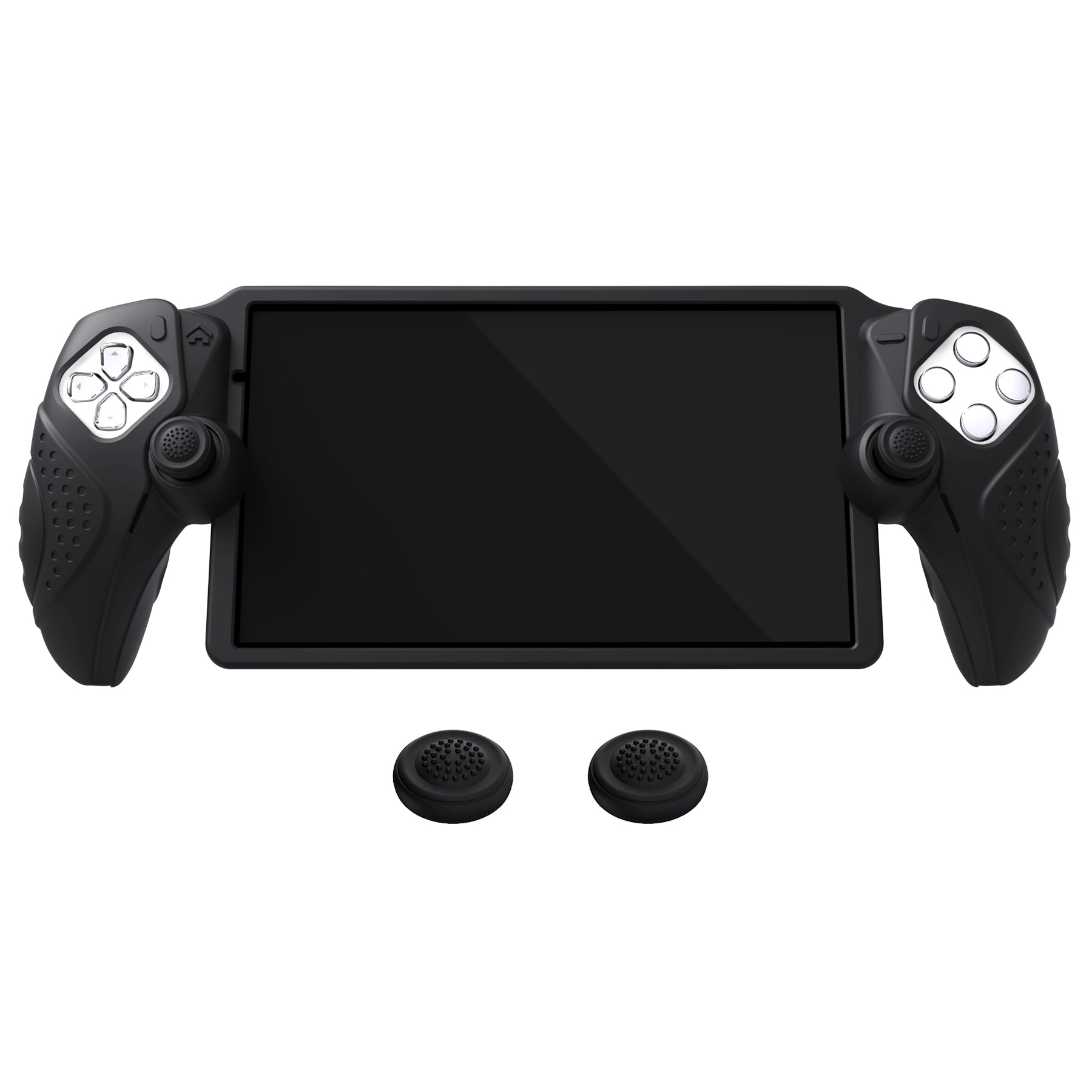 PlayVital Guardian Edition Silicone Protective Case with Thumb Grips for PS Portal Remote Player, Shockproof, Anti-Slip Grip Design for PS Portal Cover - Black PlayVital