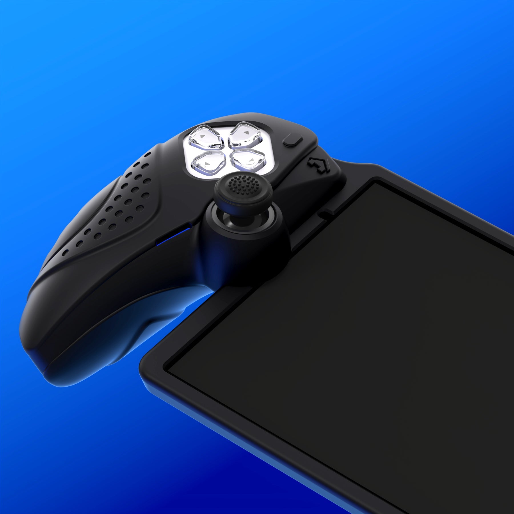 PlayVital Guardian Edition Silicone Protective Case with Thumb Grips for PS Portal Remote Player, Shockproof, Anti-Slip Grip Design for PS Portal Cover - Black PlayVital