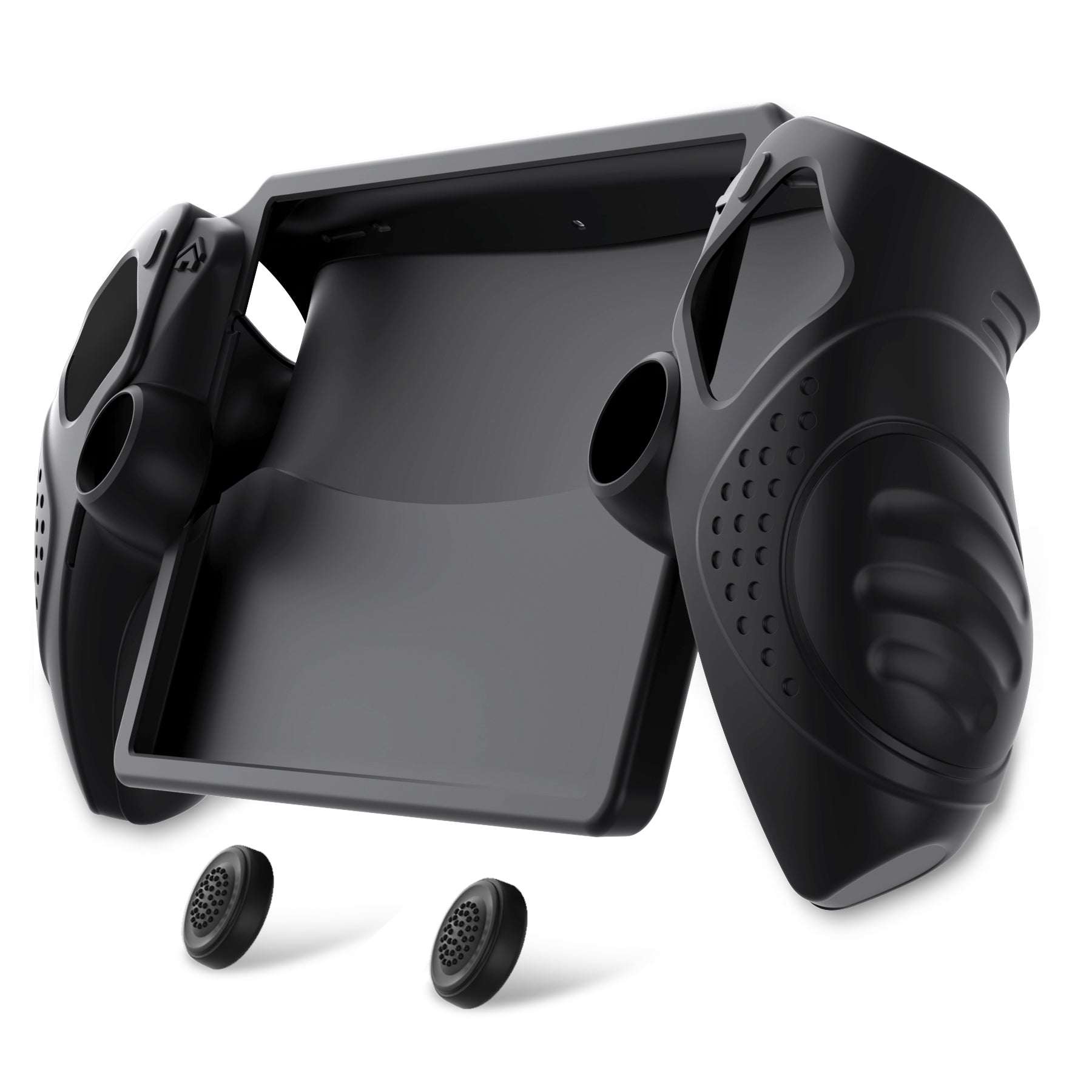 PlayVital Guardian Edition Silicone Protective Case with Thumb Grips for PS Portal Remote Player, Shockproof, Anti-Slip Grip Design for PS Portal Cover - Black PlayVital