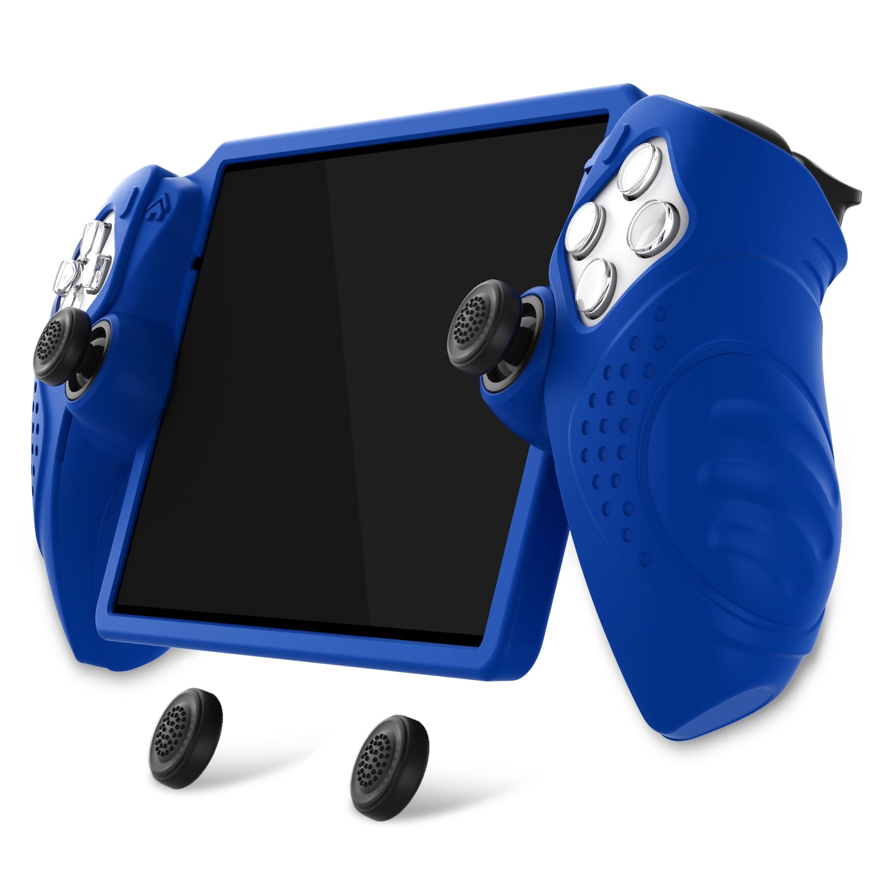 PlayVital Guardian Edition Silicone Protective Case with Thumb Grips for PS Portal Remote Player, Shockproof, Anti-Slip Grip Design for PS Portal Cover - Blue PlayVital