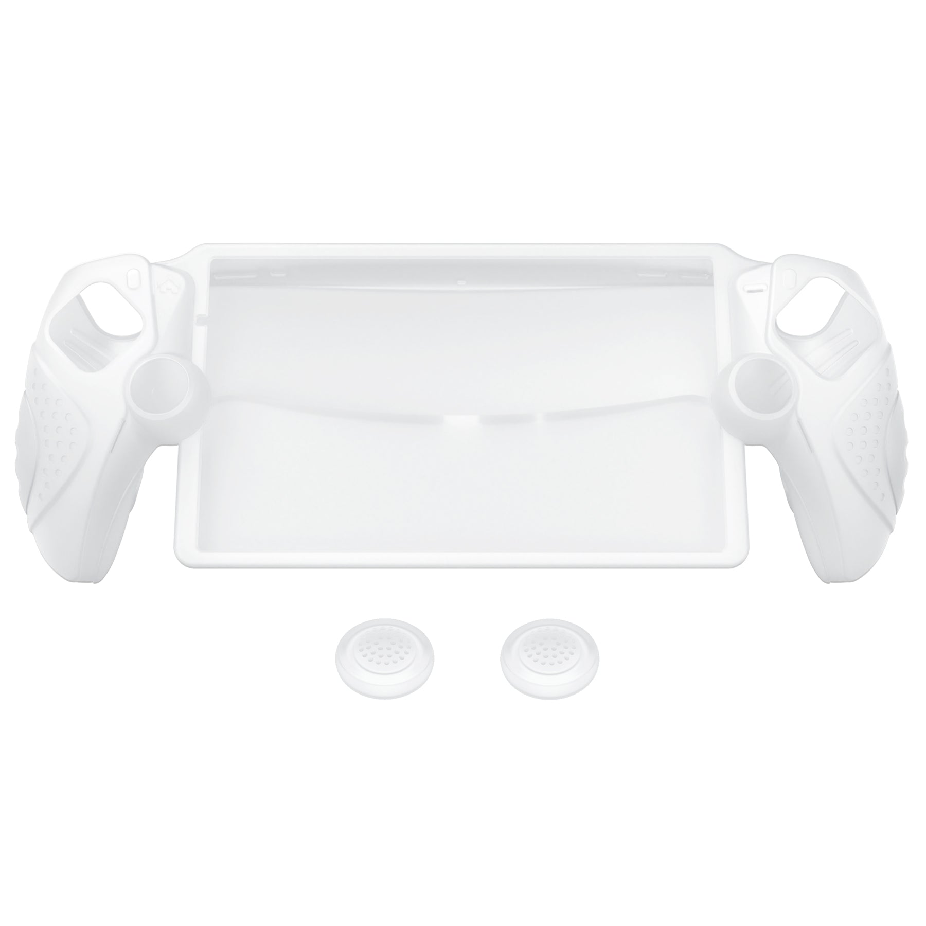 PlayVital Guardian Edition Silicone Protective Case with Thumb Grips for PS Portal Remote Player, Shockproof, Anti-Slip Grip Design for PS Portal Cover - Clear White PlayVital