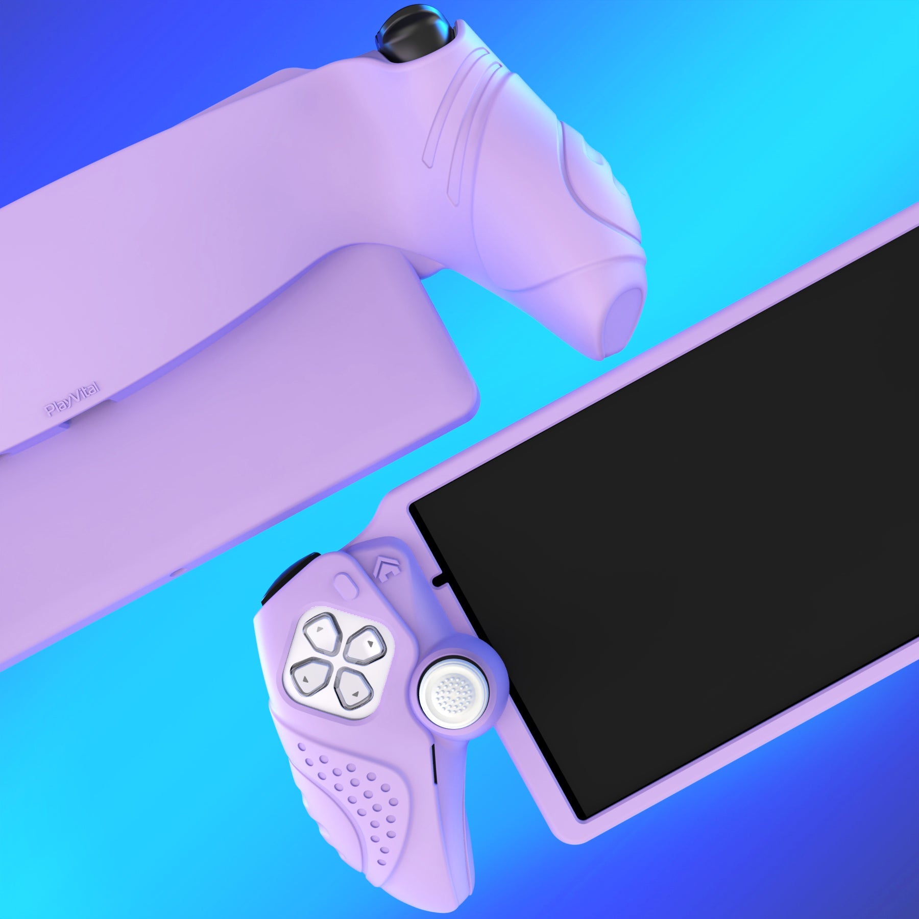 PlayVital Guardian Edition Silicone Protective Case with Thumb Grips for PS Portal Remote Player, Shockproof, Anti-Slip Grip Design for PS Portal Cover - Mauve Purple PlayVital