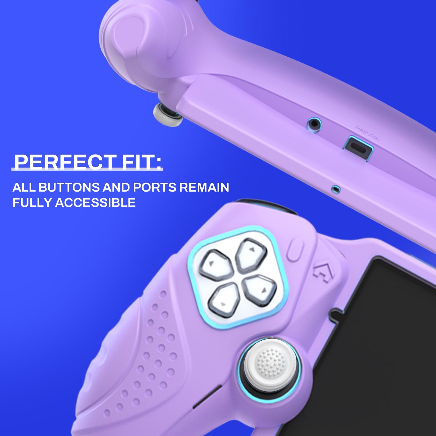 PlayVital Guardian Edition Silicone Protective Case with Thumb Grips for PS Portal Remote Player, Shockproof, Anti-Slip Grip Design for PS Portal Cover - Mauve Purple PlayVital