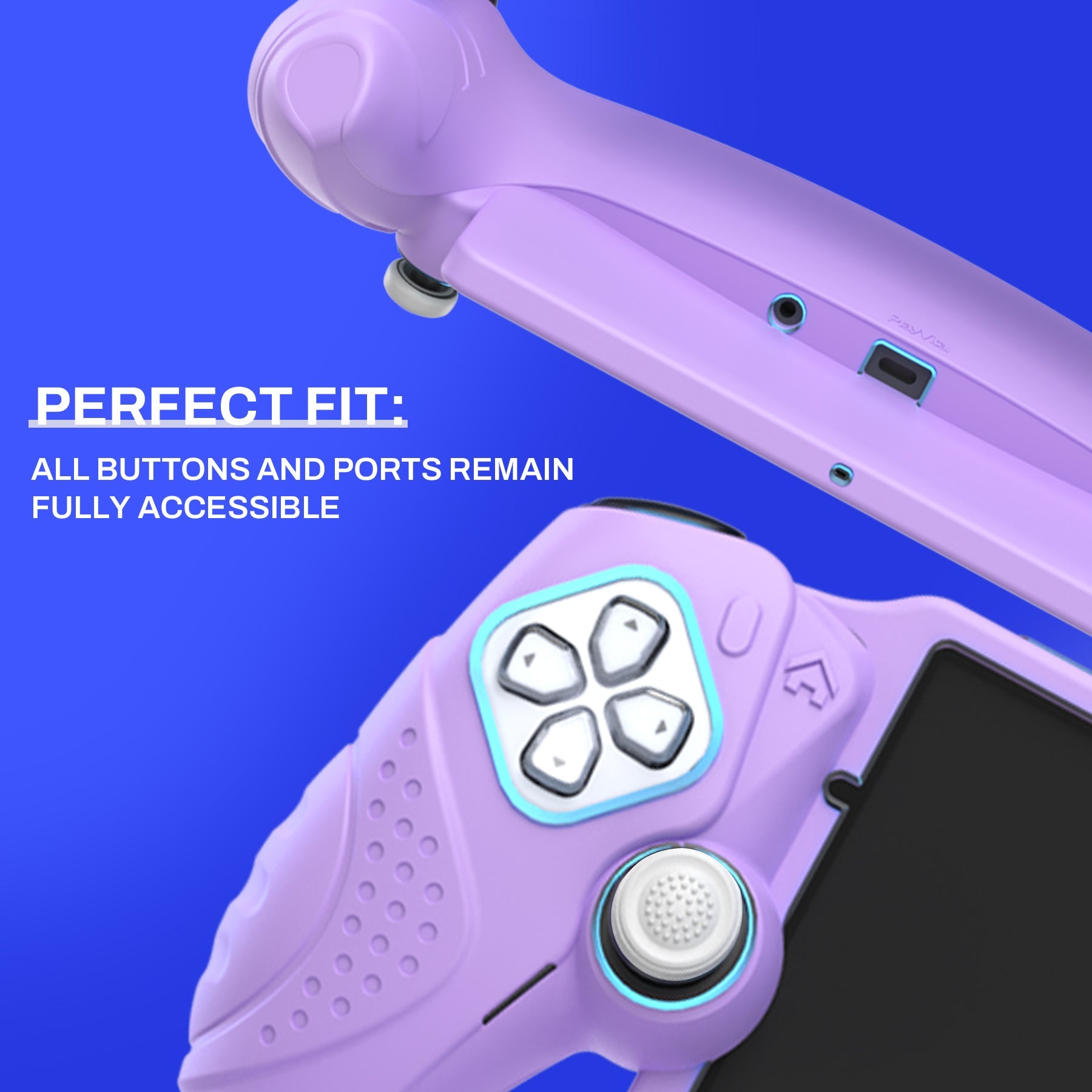 PlayVital Guardian Edition Silicone Protective Case with Thumb Grips for PS Portal Remote Player, Shockproof, Anti-Slip Grip Design for PS Portal Cover - Mauve Purple PlayVital