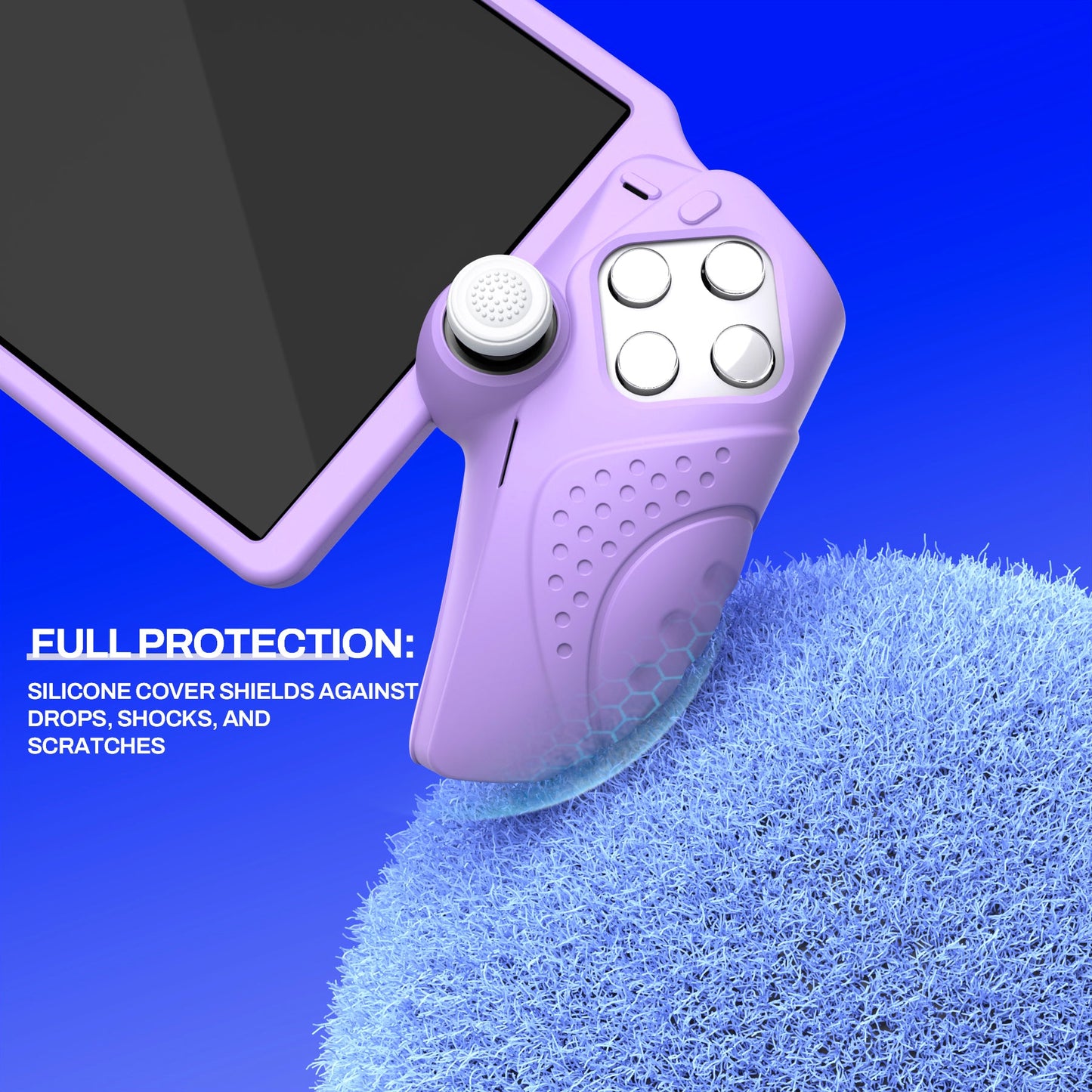 PlayVital Guardian Edition Silicone Protective Case with Thumb Grips for PS Portal Remote Player, Shockproof, Anti-Slip Grip Design for PS Portal Cover - Mauve Purple PlayVital