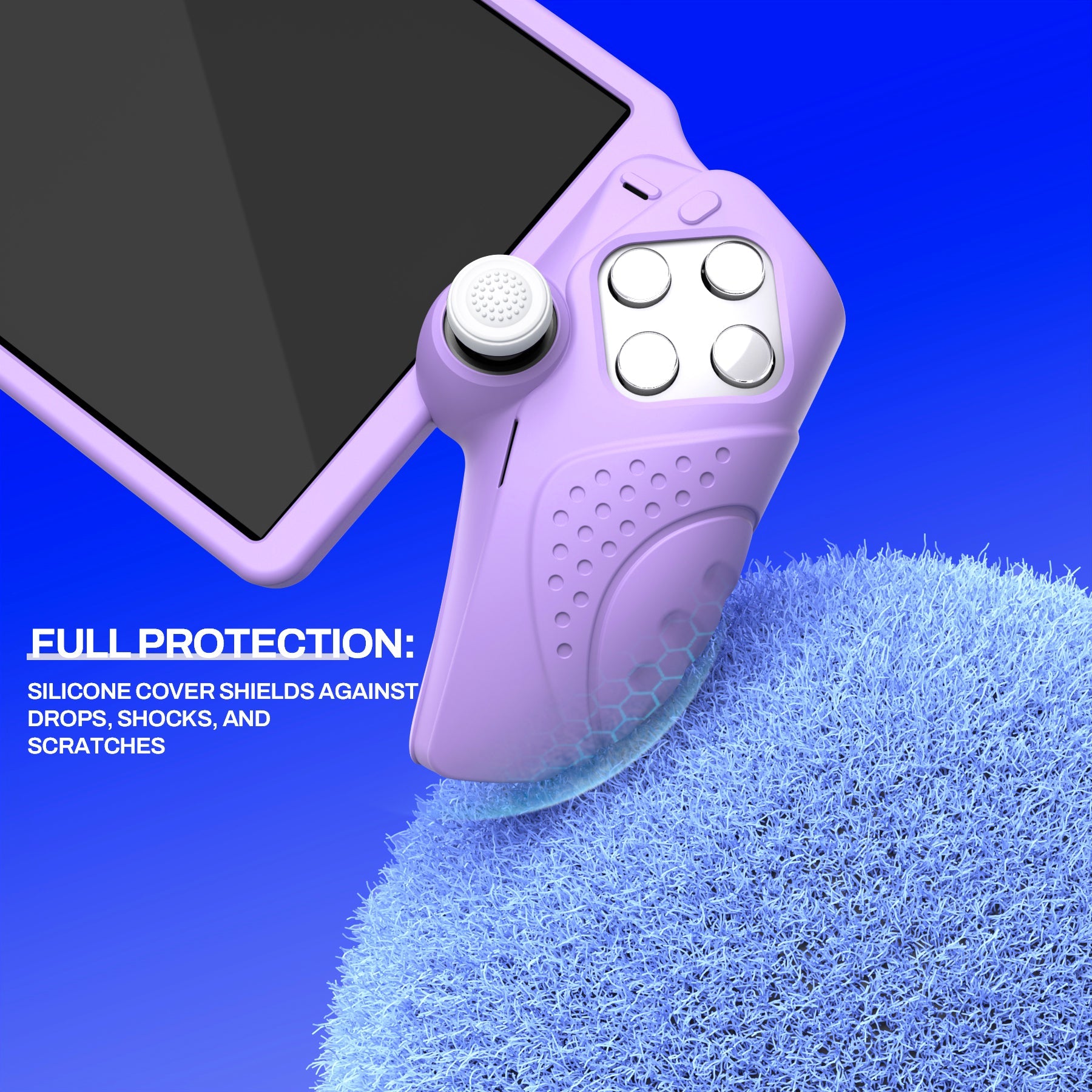 PlayVital Guardian Edition Silicone Protective Case with Thumb Grips for PS Portal Remote Player, Shockproof, Anti-Slip Grip Design for PS Portal Cover - Mauve Purple PlayVital