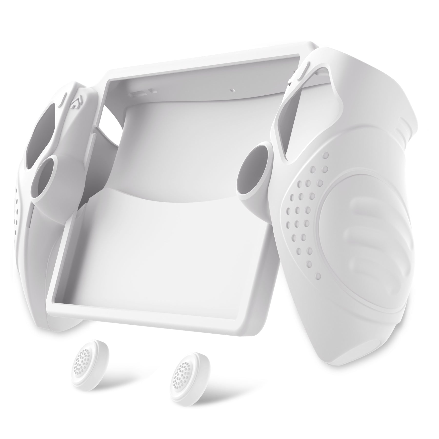 PlayVital Guardian Edition Silicone Protective Case with Thumb Grips for PS Portal Remote Player, Shockproof, Anti-Slip Grip Design for PS Portal Cover - White PlayVital
