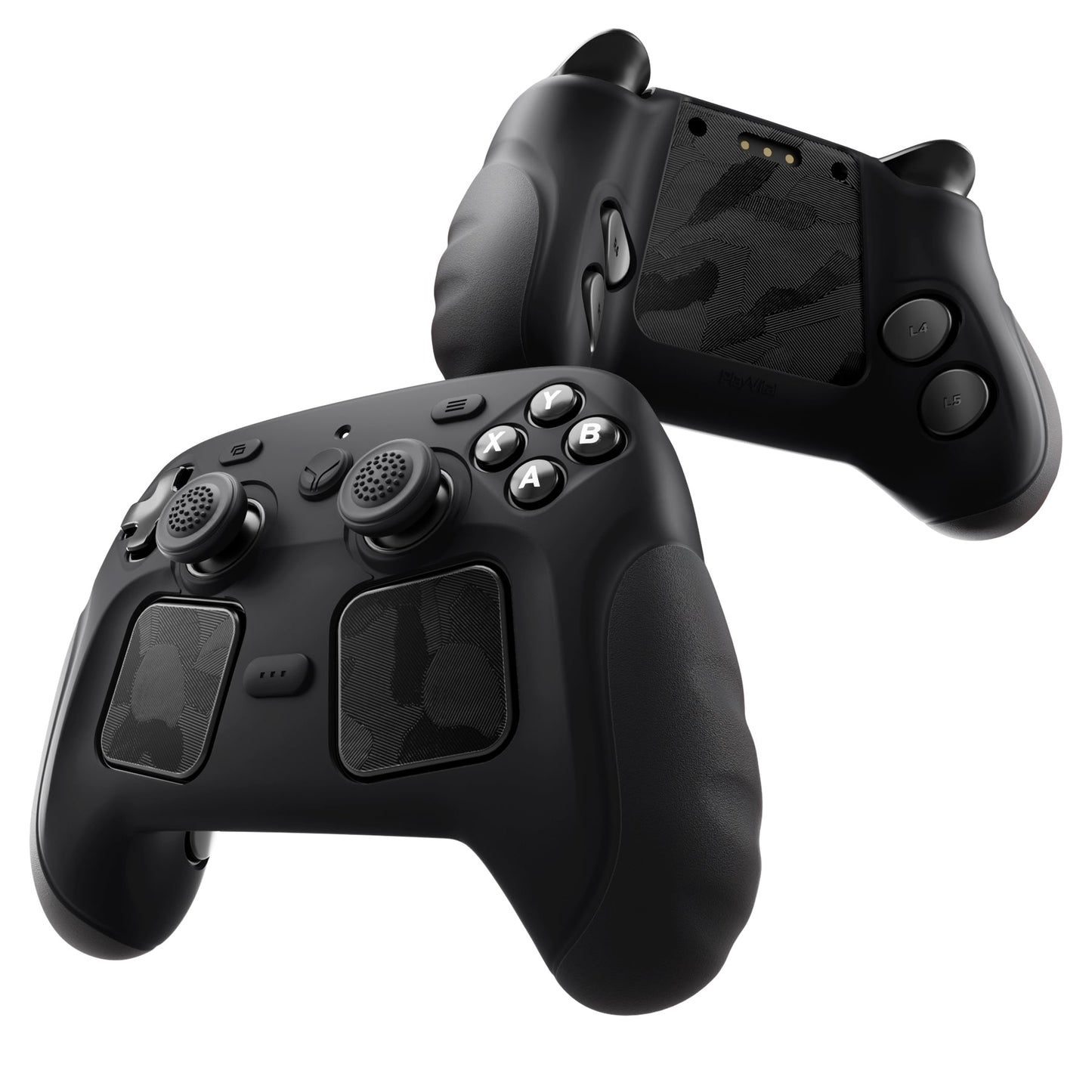 PlayVital Guardian Silicone Cover with 4 Thumb Grips & Stickers for Steam Controller 2 (2026) - Black PlayVital