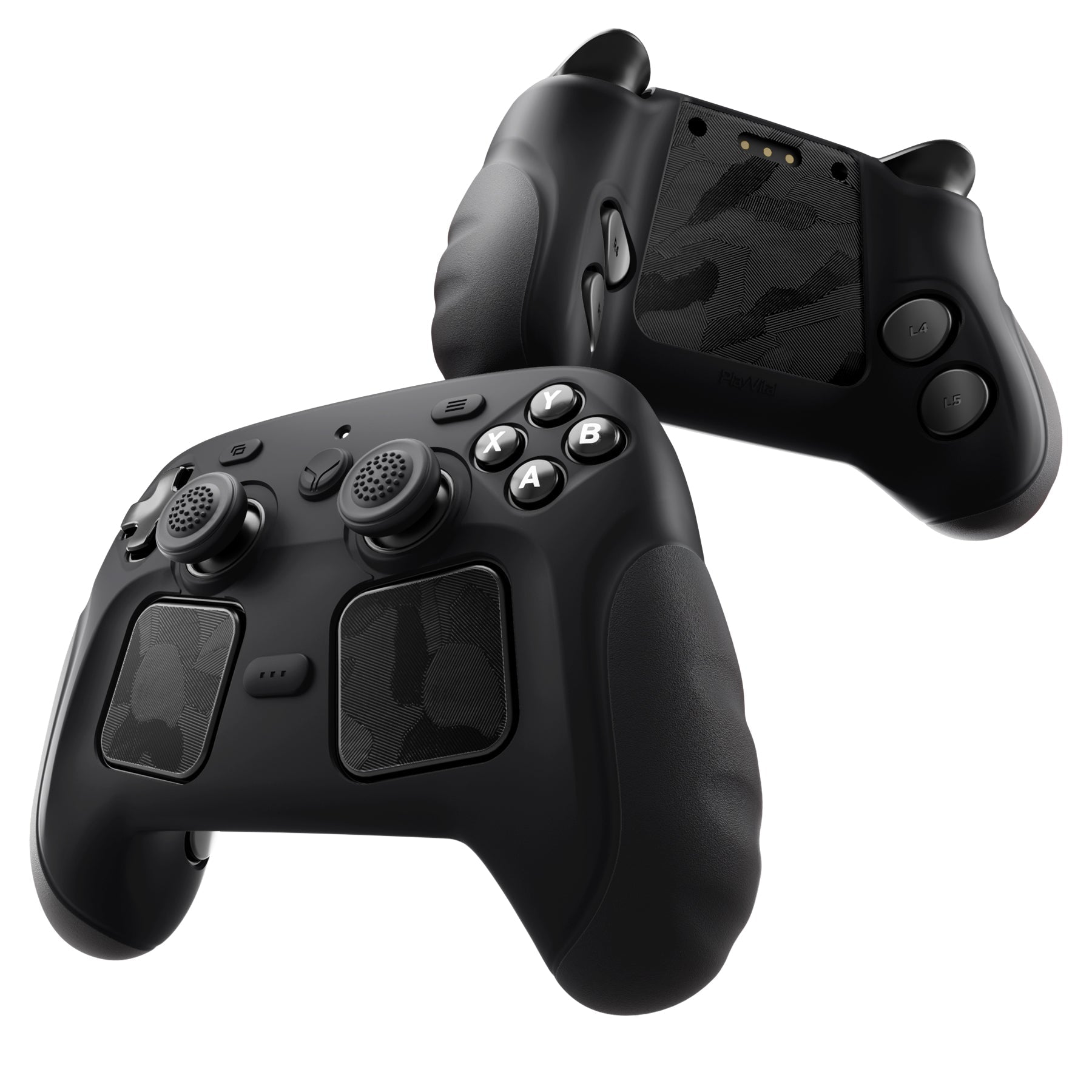 PlayVital Guardian Silicone Cover with 4 Thumb Grips & Stickers for Steam Controller 2 (2026) - Black PlayVital