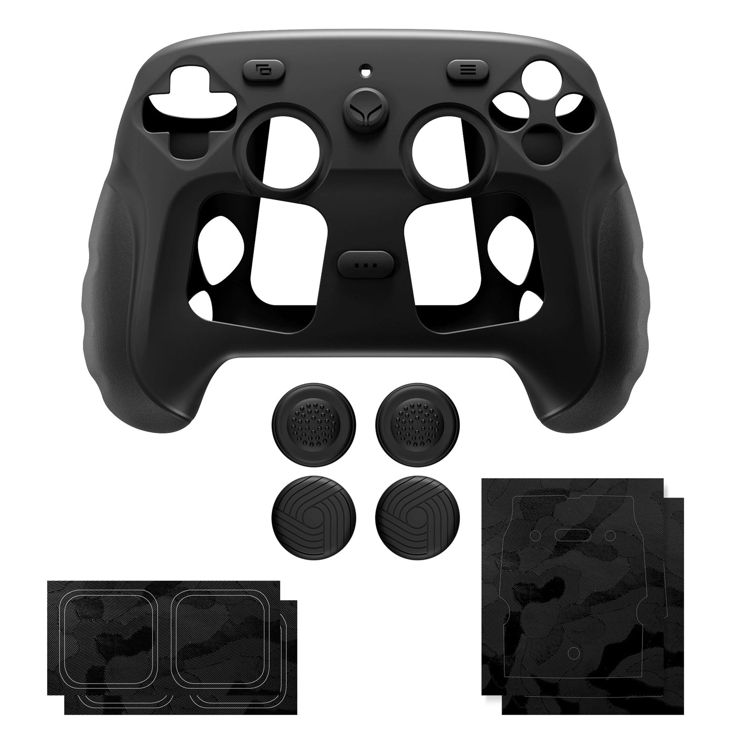 PlayVital Guardian Silicone Cover with 4 Thumb Grips & Stickers for Steam Controller 2 (2026) - Black PlayVital