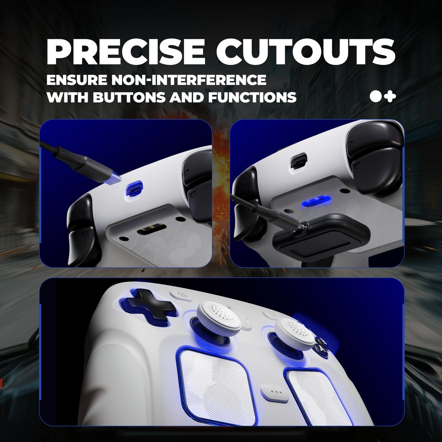 PlayVital Guardian Silicone Cover with 4 Thumb Grips & Stickers for Steam Controller 2 (2026) - White PlayVital