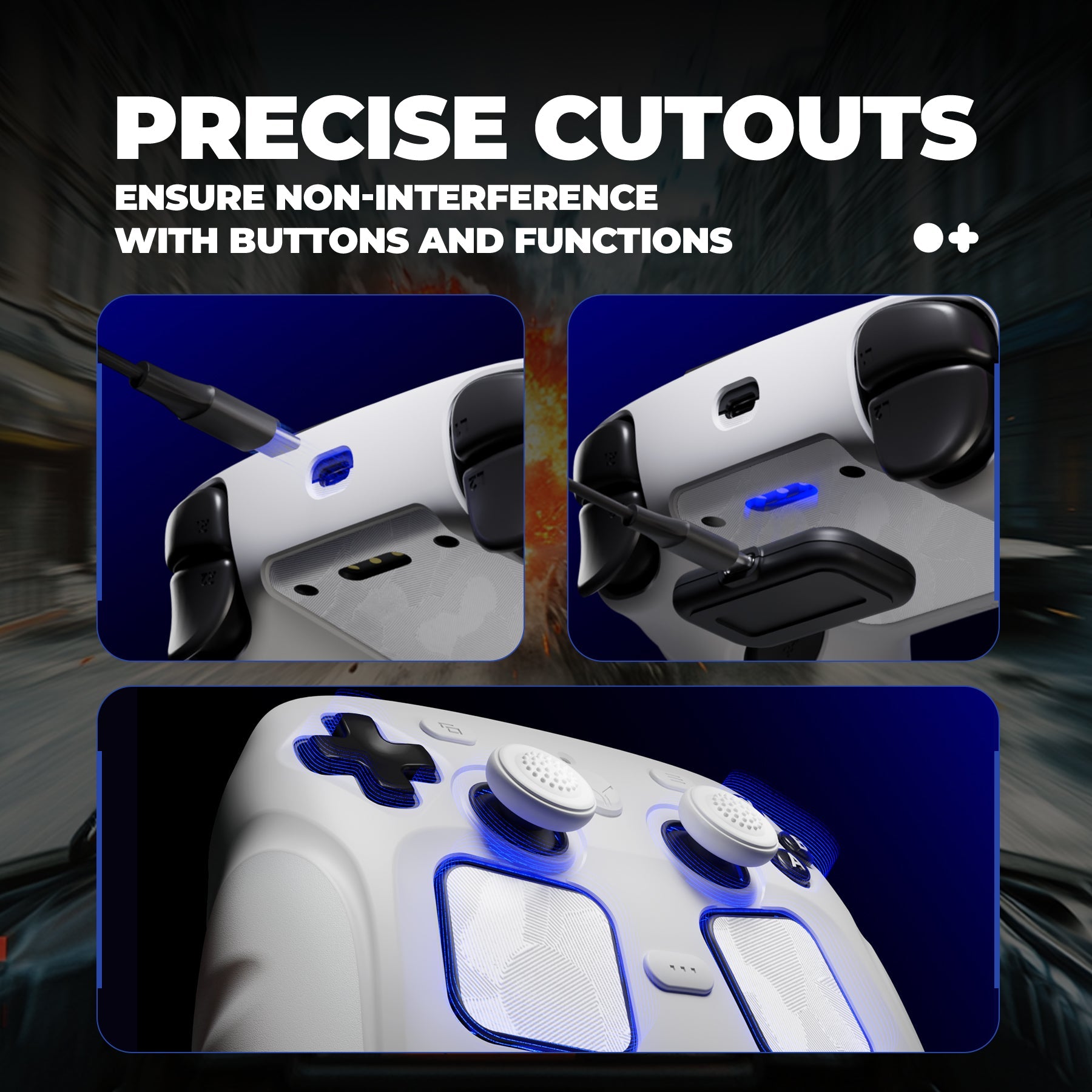 PlayVital Guardian Silicone Cover with 4 Thumb Grips & Stickers for Steam Controller 2 (2026) - White PlayVital
