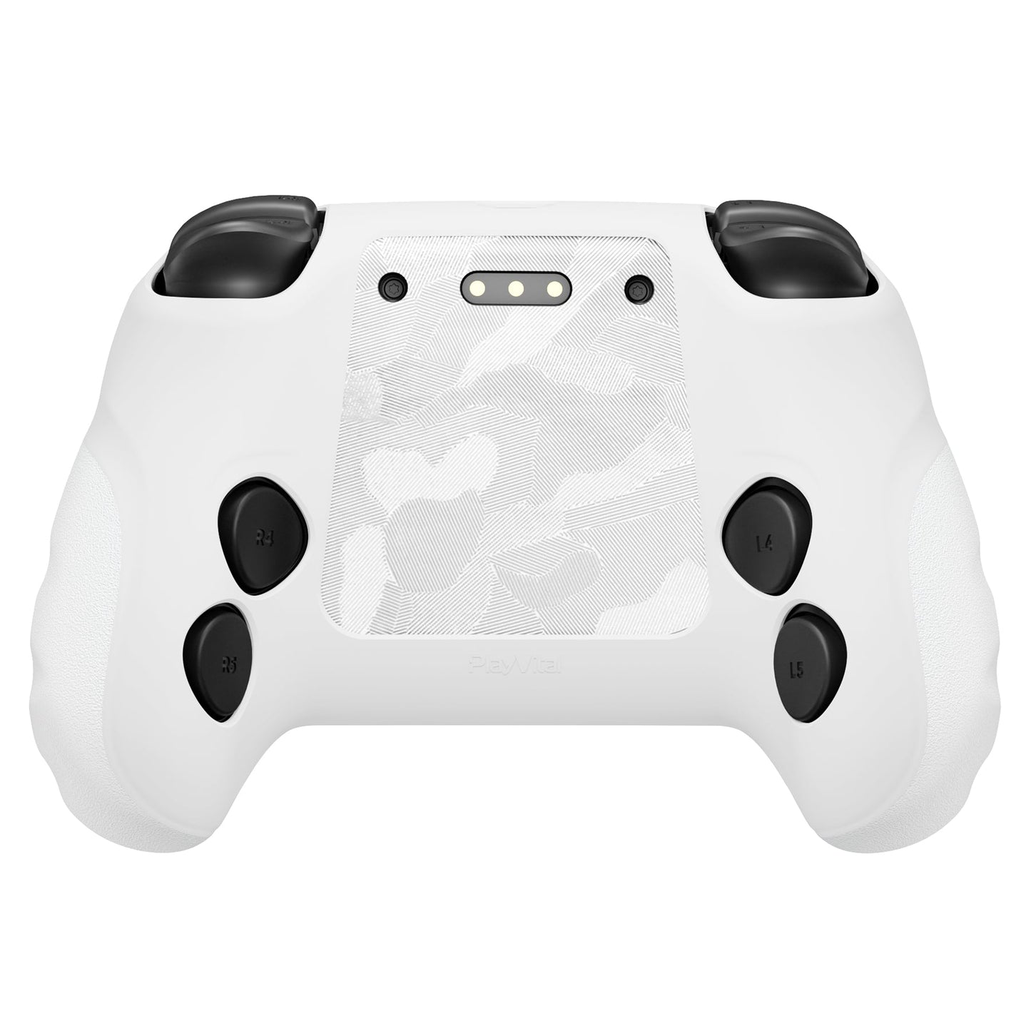 PlayVital Guardian Silicone Cover with 4 Thumb Grips & Stickers for Steam Controller 2 (2026) - White PlayVital