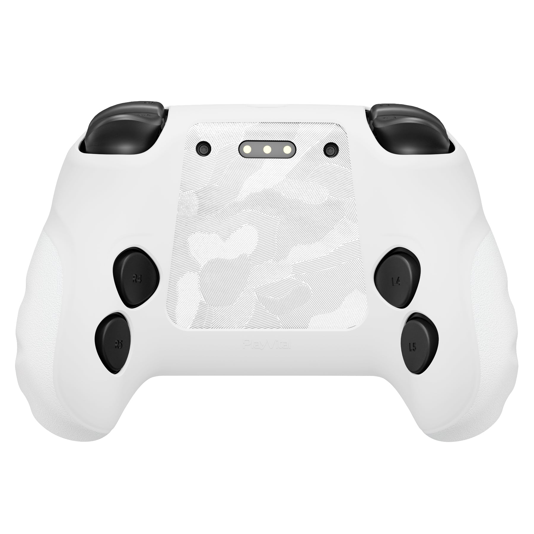PlayVital Guardian Silicone Cover with 4 Thumb Grips & Stickers for Steam Controller 2 (2026) - White PlayVital