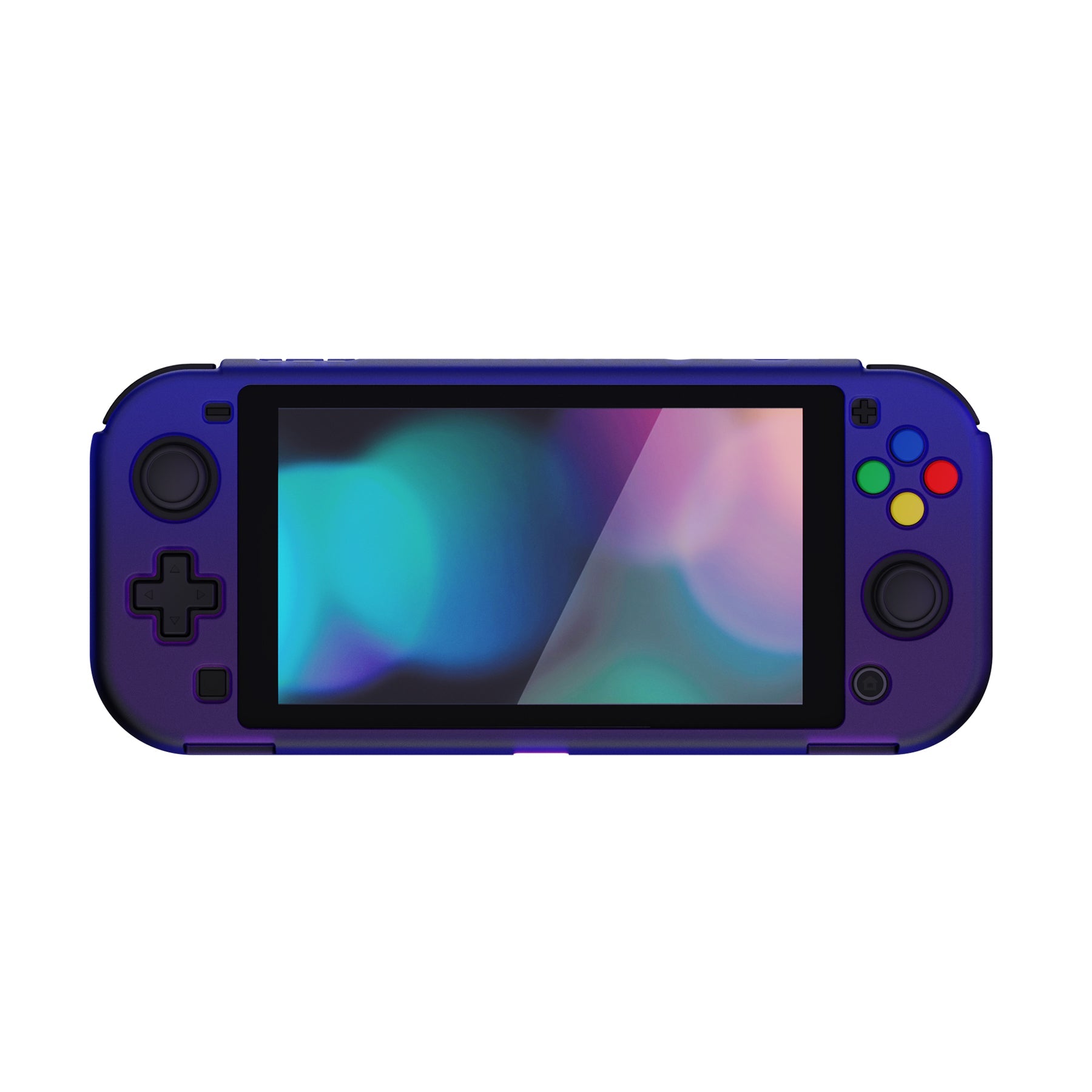 PlayVital Hard Shell Protective Case with Screen Protector & Thumb Grip Caps & Button Caps for Nintendo Switch Lite - Gradient Translucent Bluebell PlayVital