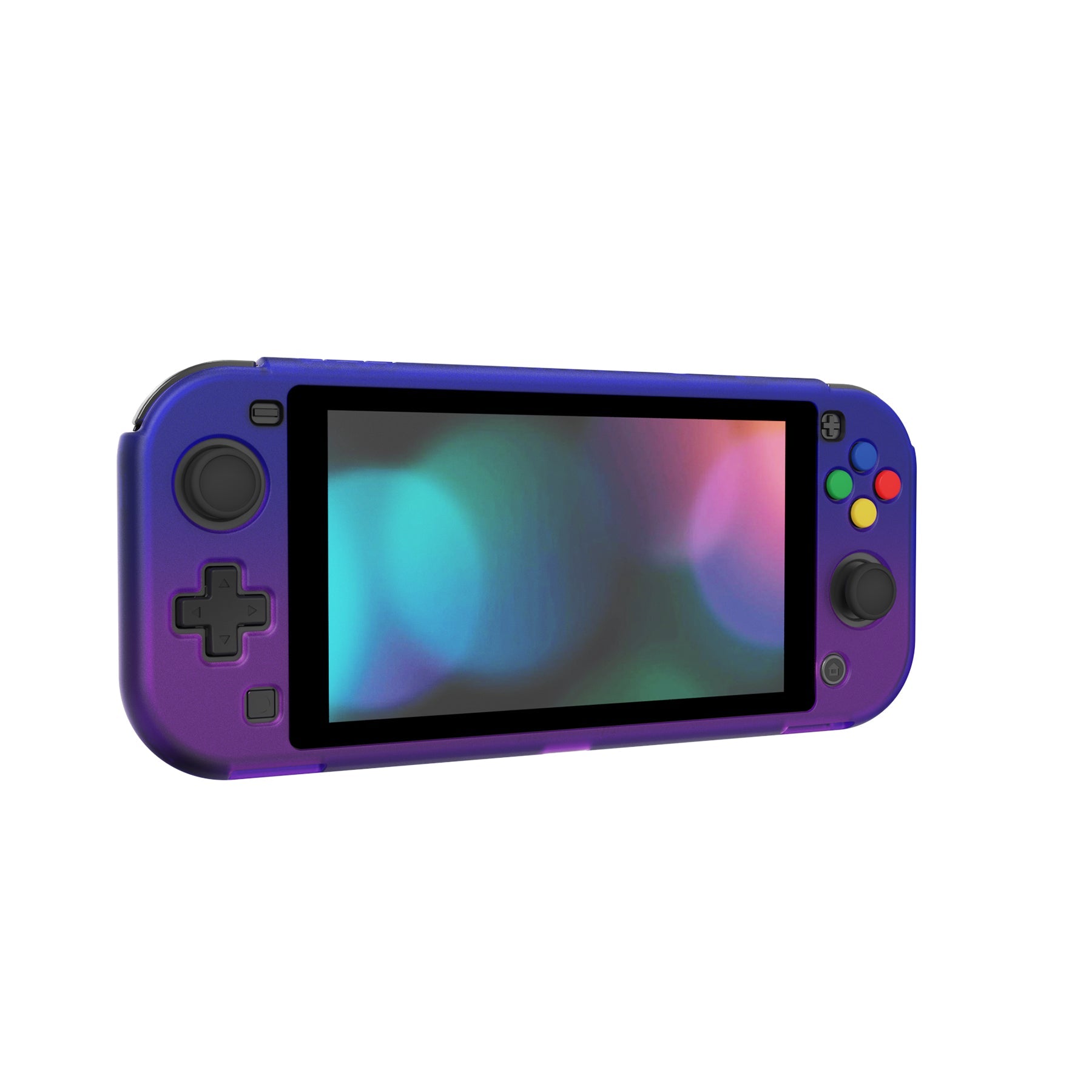 PlayVital Hard Shell Protective Case with Screen Protector & Thumb Grip Caps & Button Caps for Nintendo Switch Lite - Gradient Translucent Bluebell PlayVital