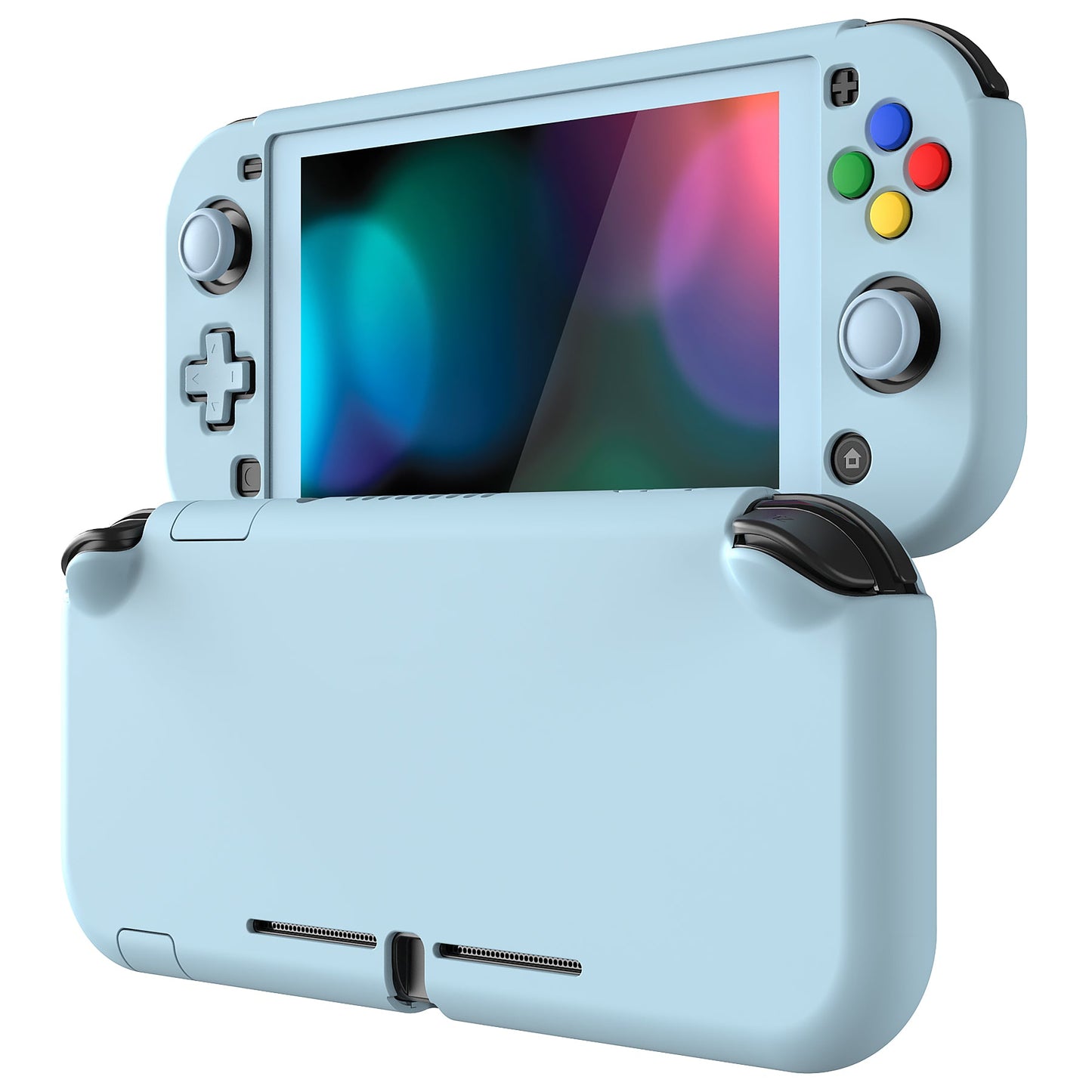 PlayVital Hard Shell Protective Case with Screen Protector & Thumb Grip Caps & Button Caps for Nintendo Switch Lite - Heaven Blue PlayVital